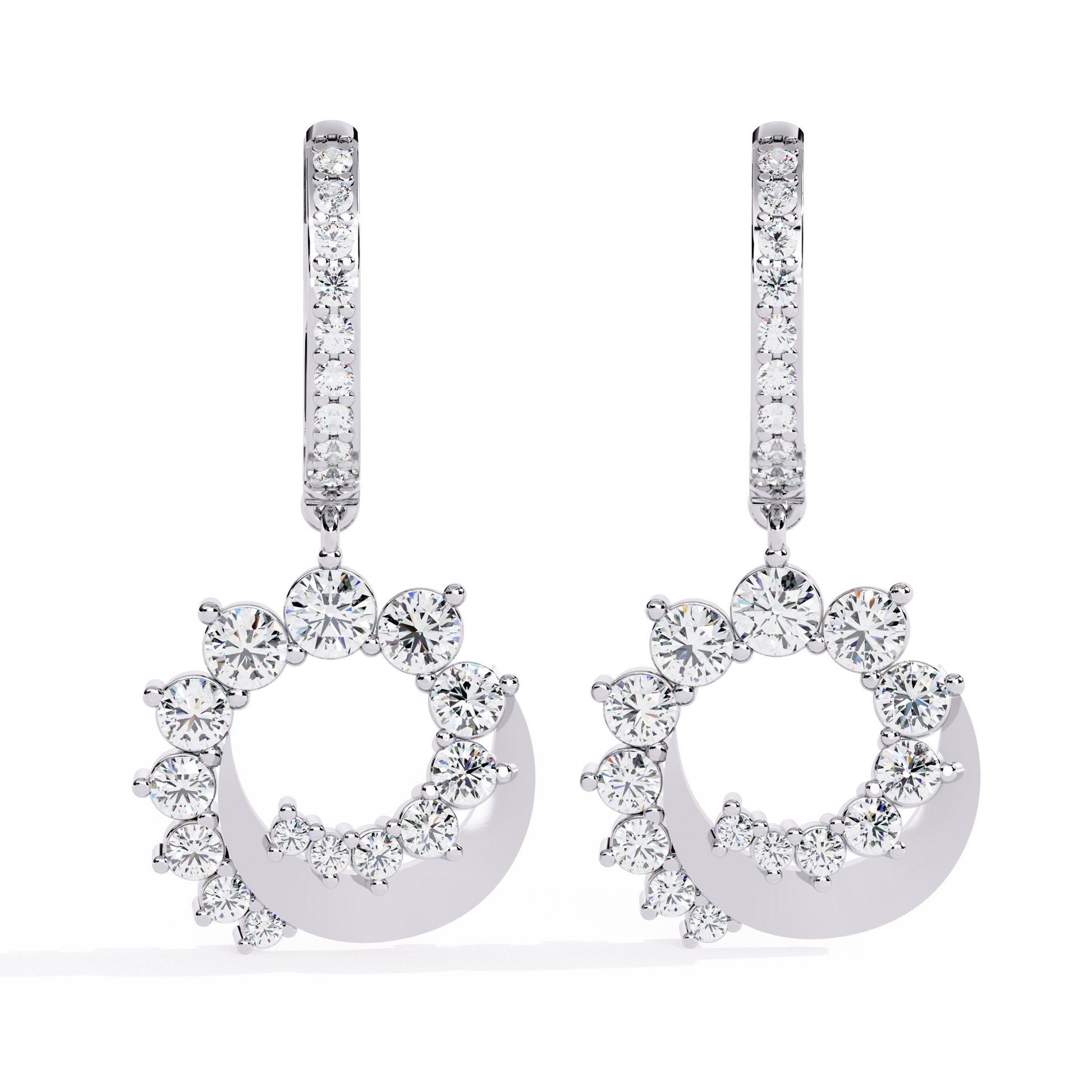 White Gold / Moissanite, White Gold / Lab Grown