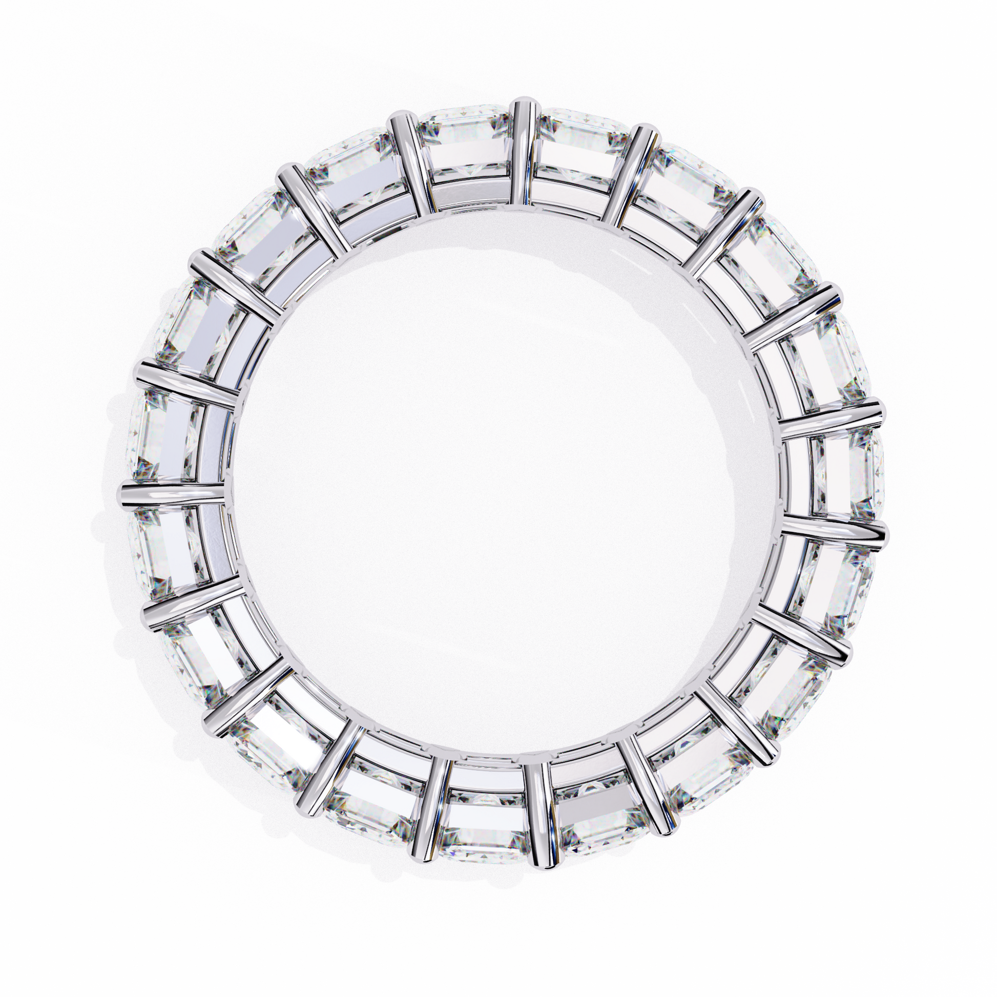 White Gold / Moissanite, White Gold / Lab Grown