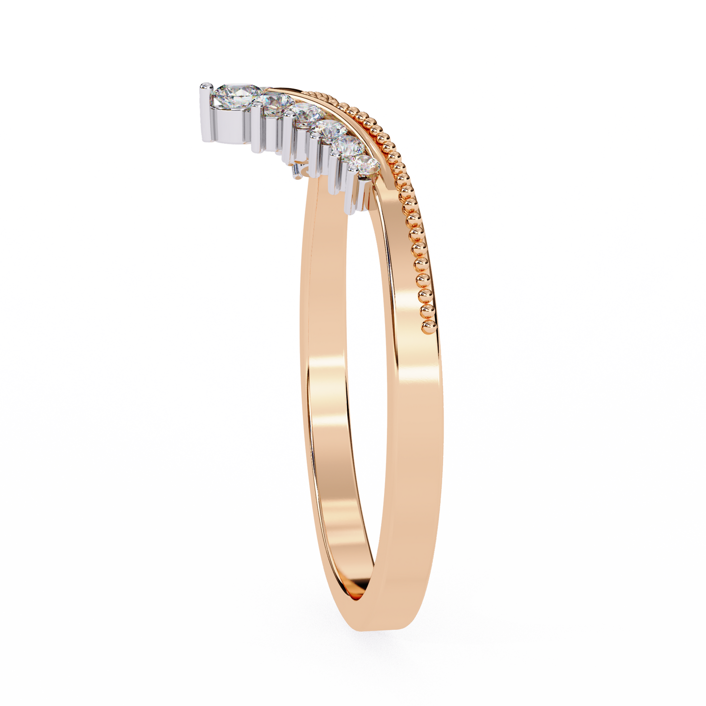 rose gold / moissanite, rose gold / lab grown