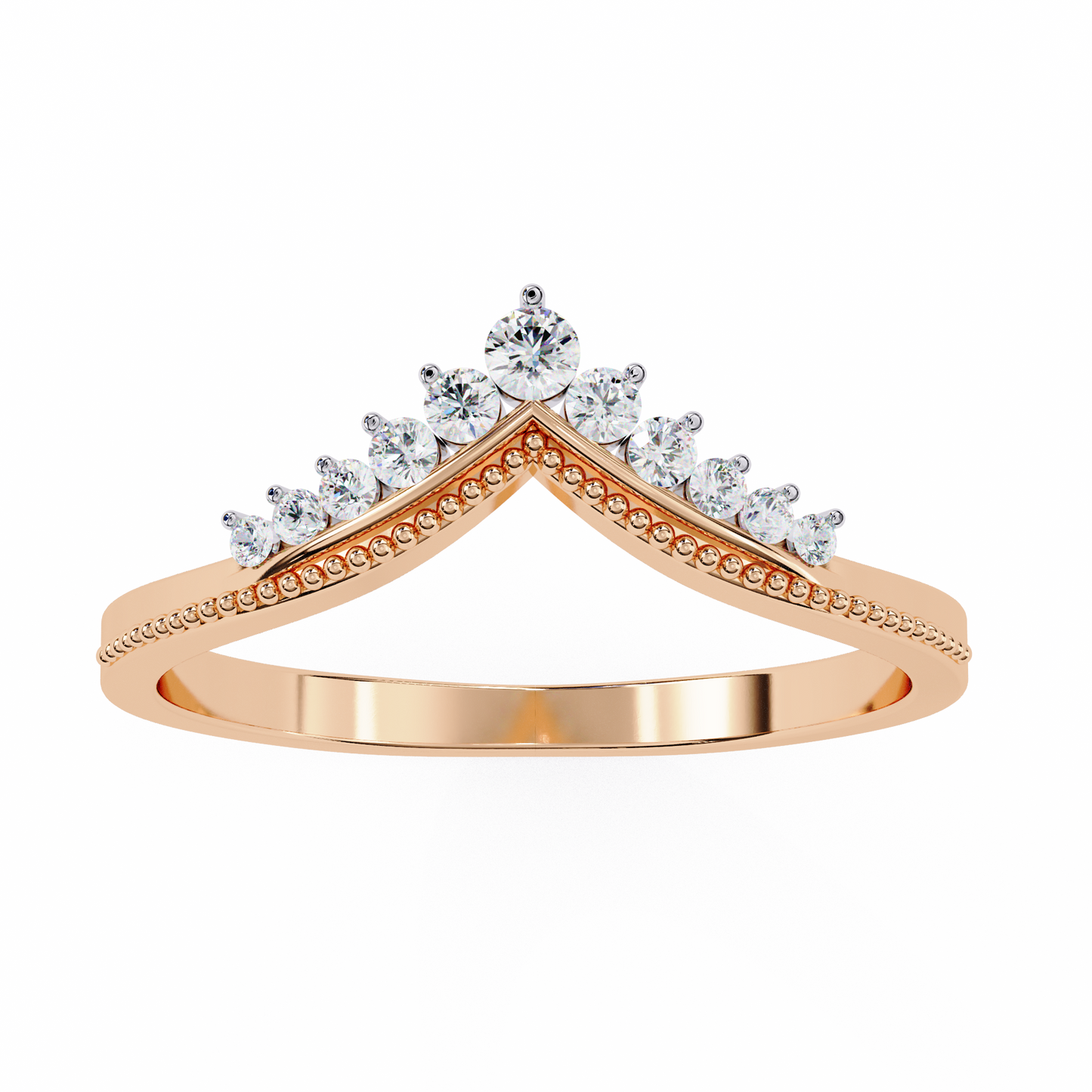 rose gold / moissanite, rose gold / lab grown