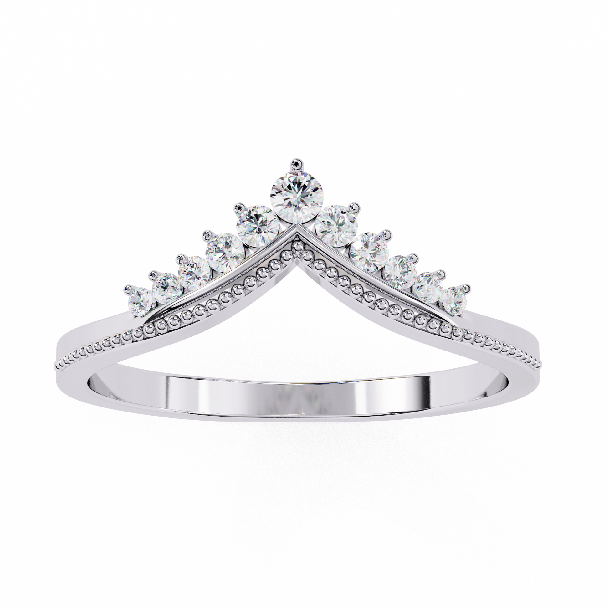 White Gold / Moissanite, White Gold / Lab Grown