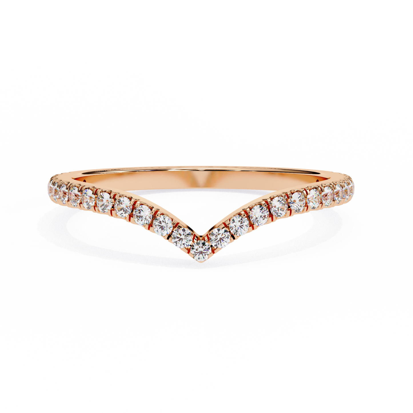 rose gold / moissanite, rose gold / lab grown