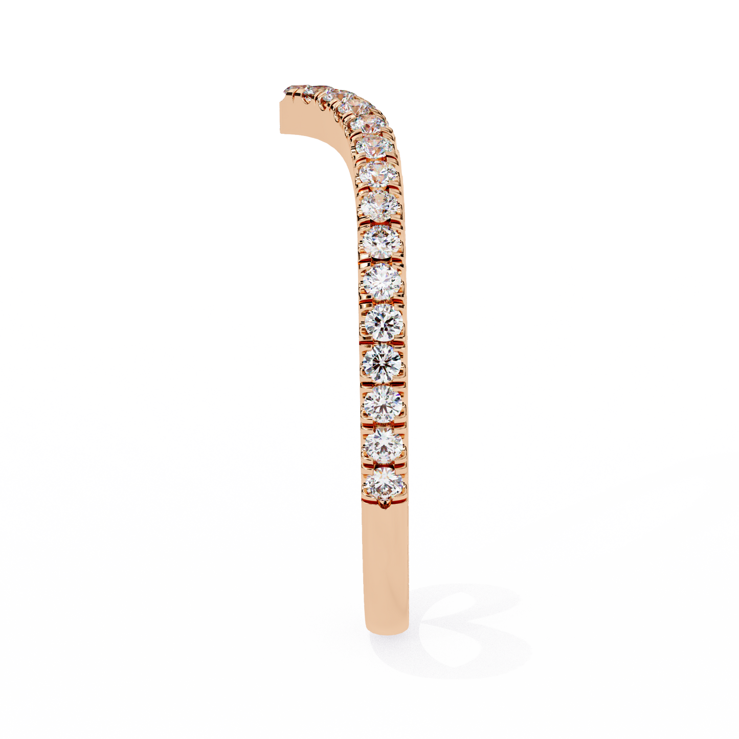 rose gold / moissanite, rose gold / lab grown