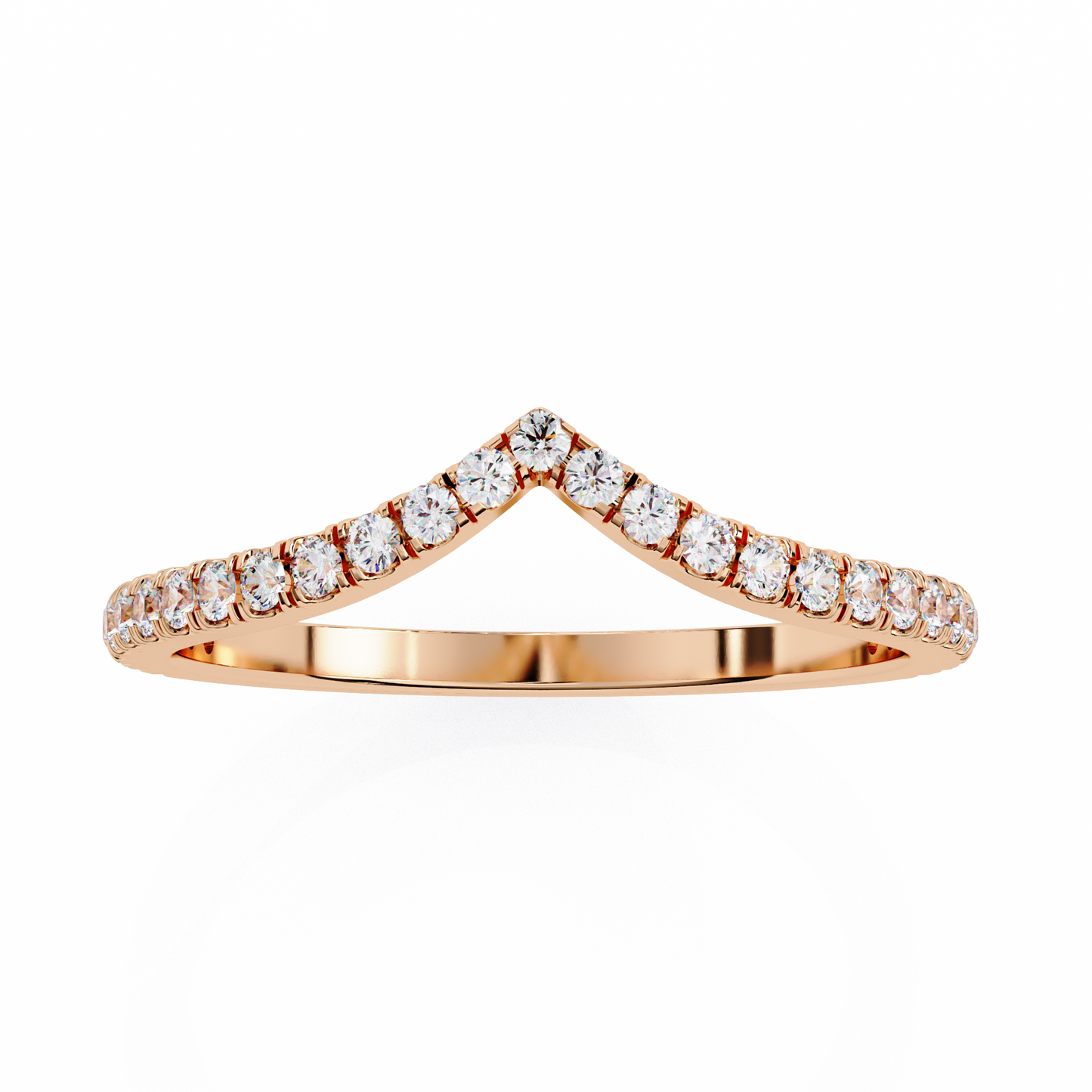 rose gold / moissanite, rose gold / lab grown