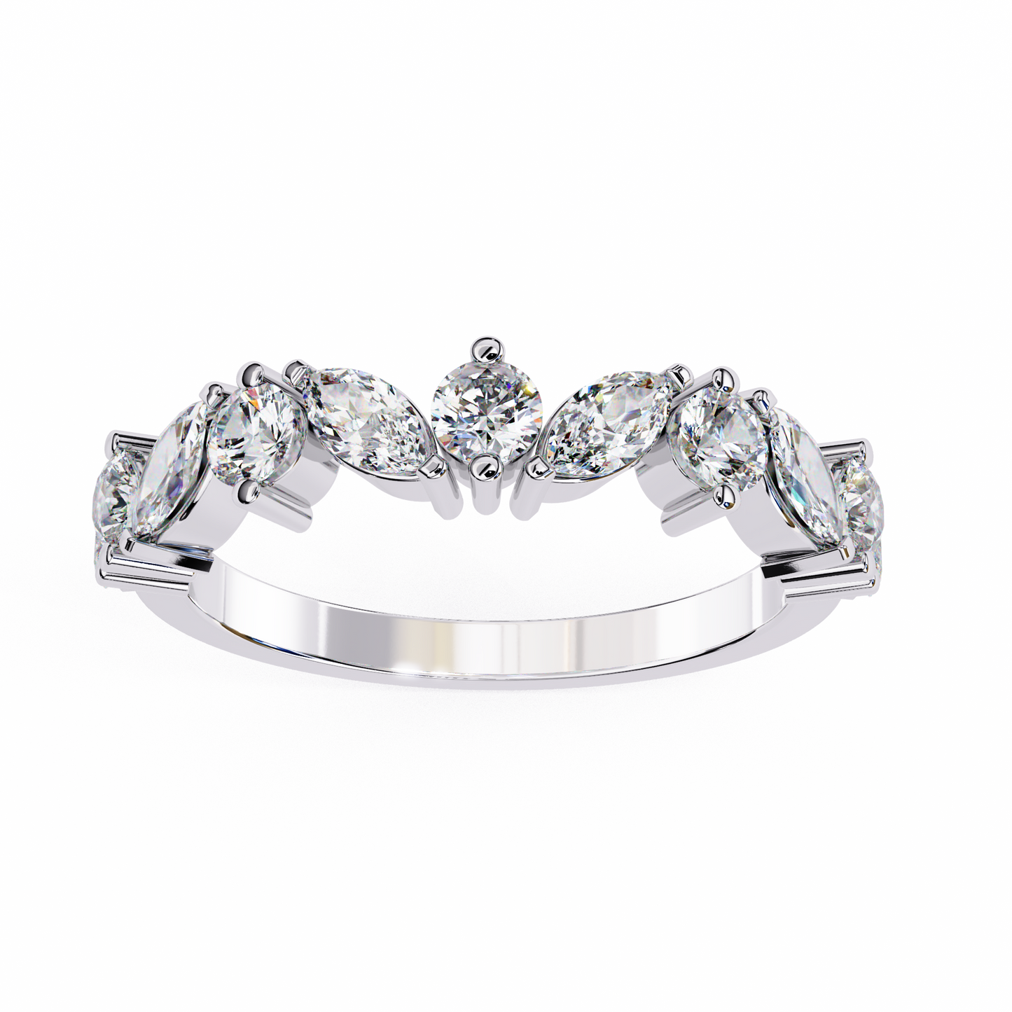 white gold / moissanite, white gold / lab grown