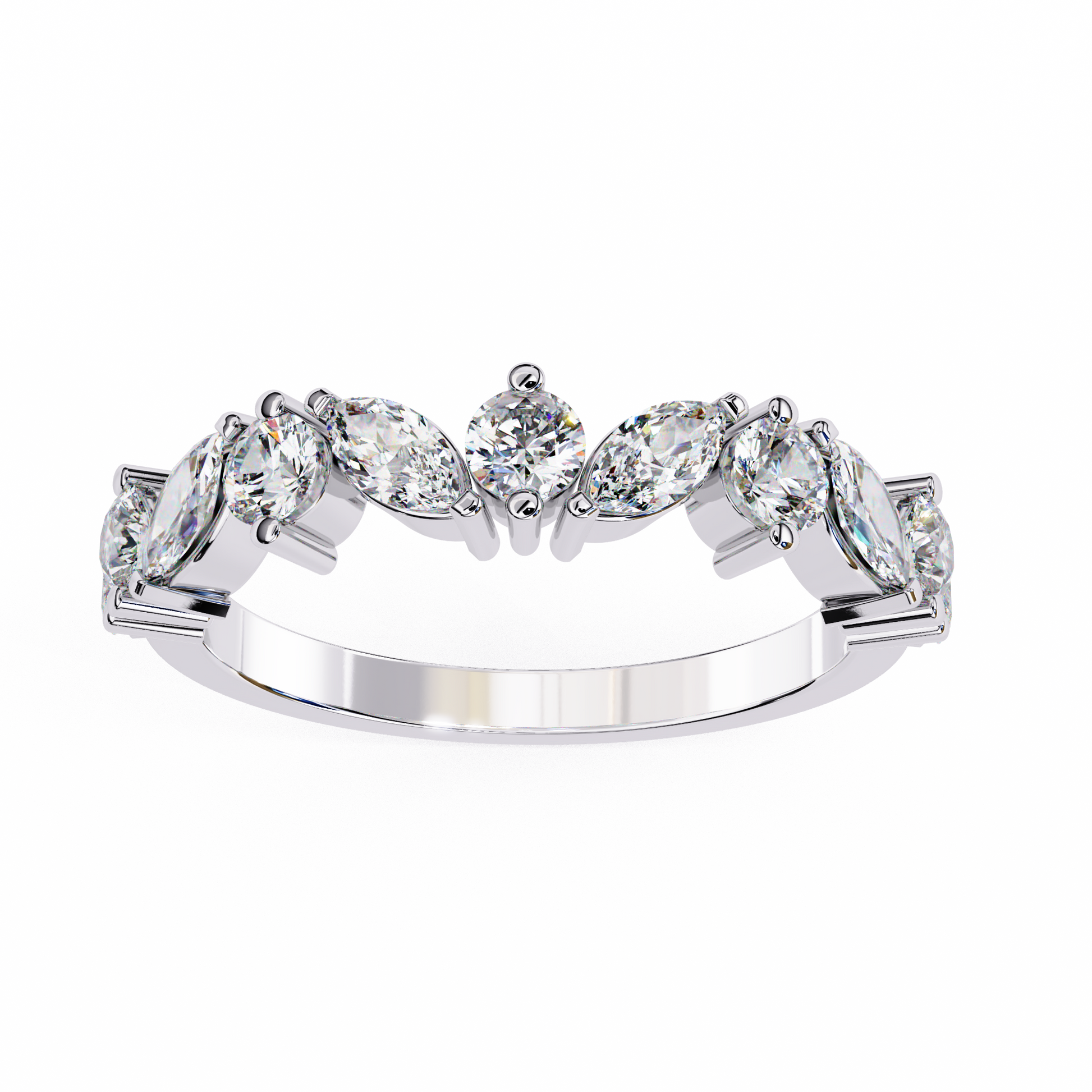 White Gold / Moissanite, White Gold / Lab Grown