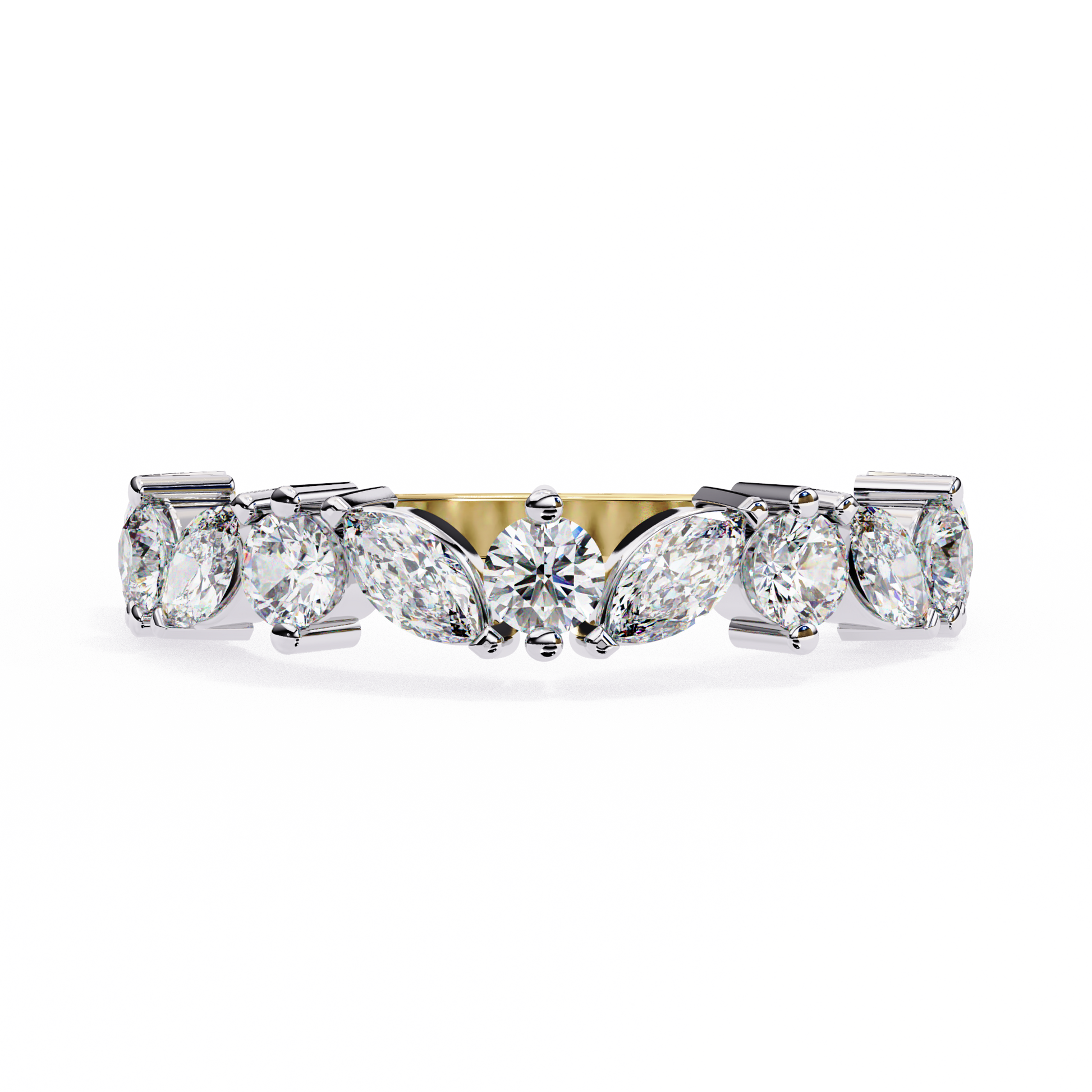 Yellow Gold / Moissanite, Yellow Gold / Lab Grown