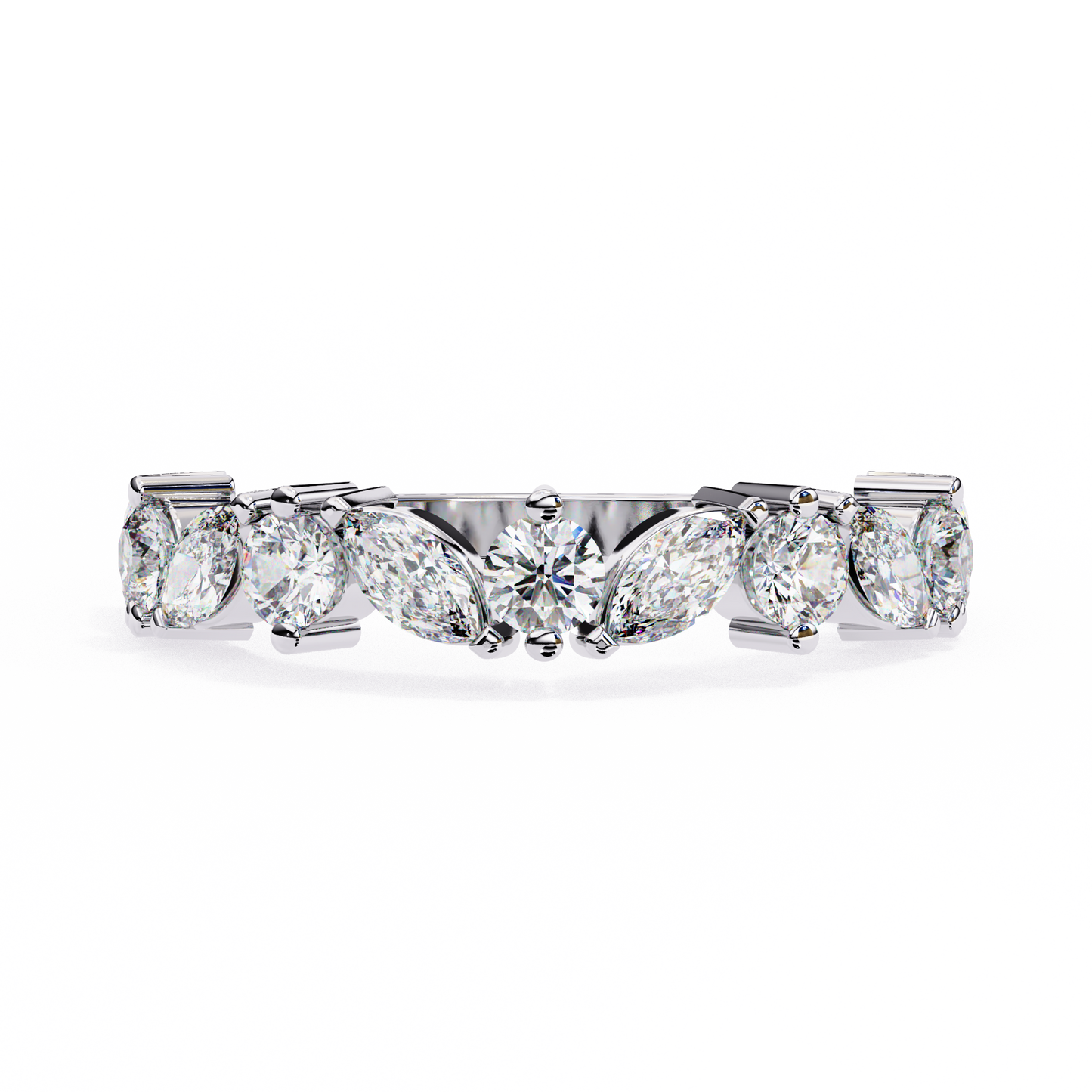white gold / moissanite, white gold / lab grown