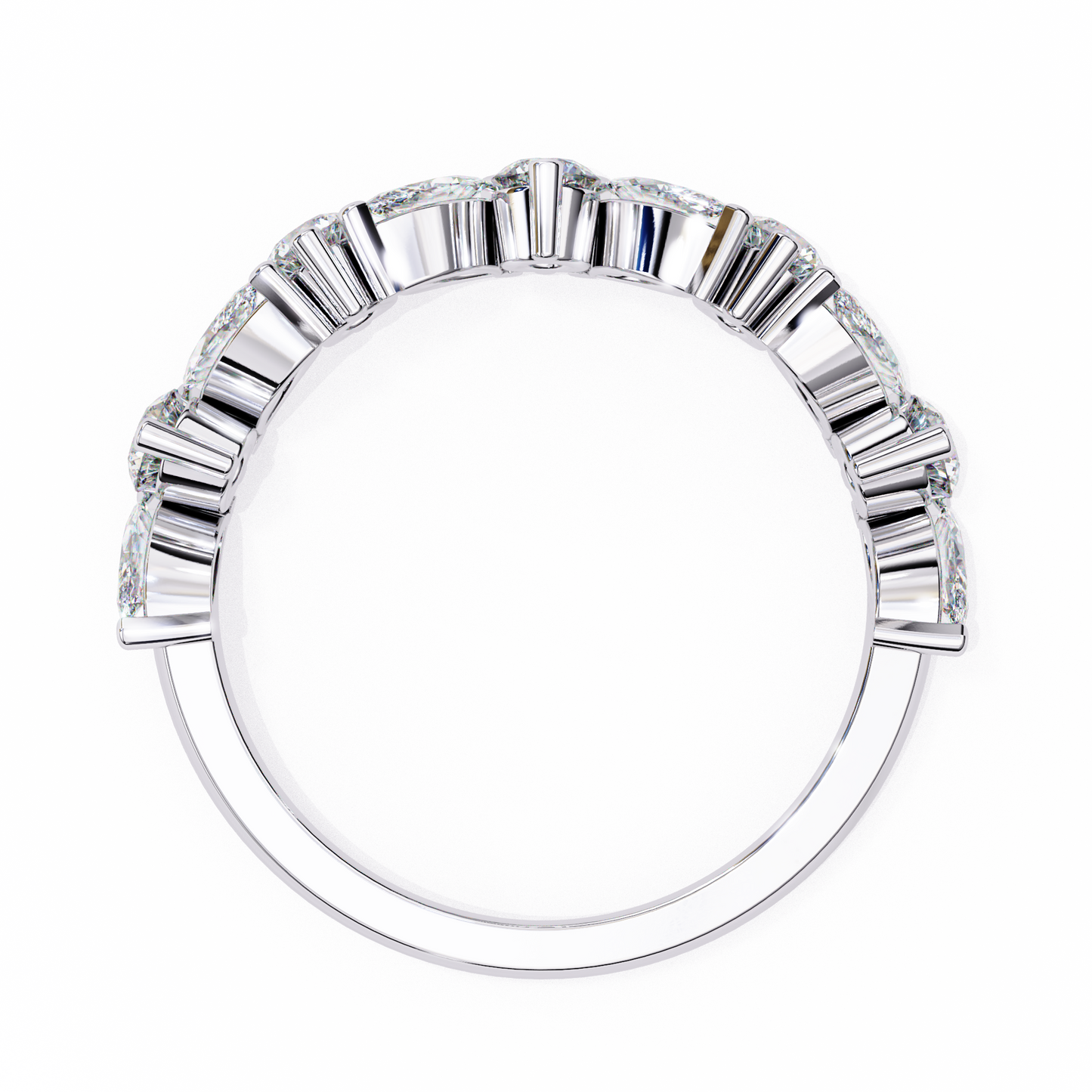 white gold / moissanite, white gold / lab grown