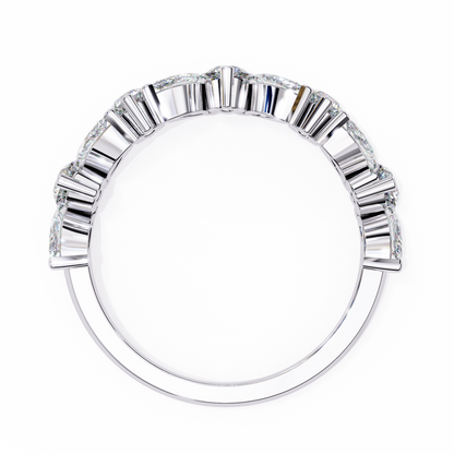 White Gold / Moissanite, White Gold / Lab Grown