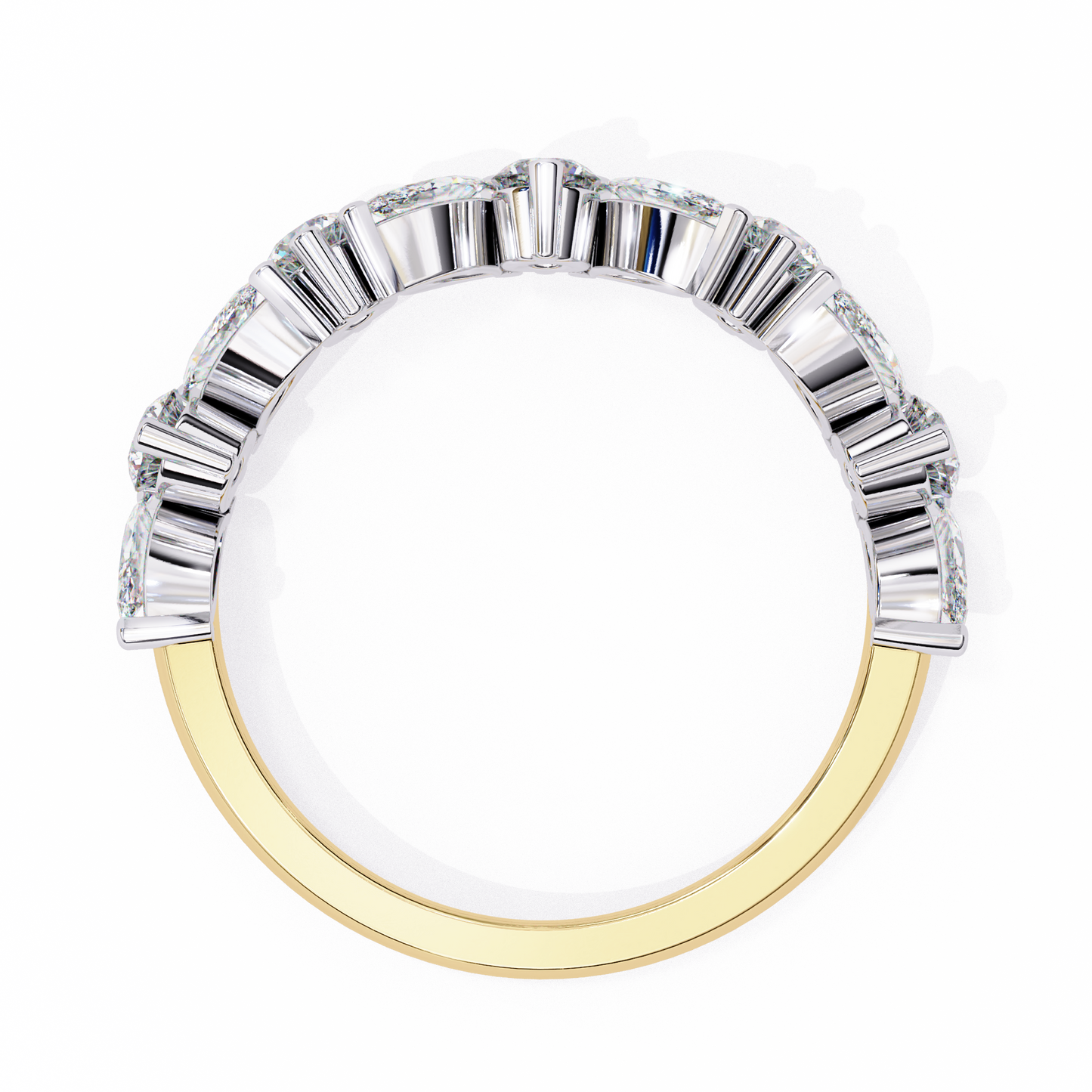 yellow gold / moissanite, yellow gold / lab grown
