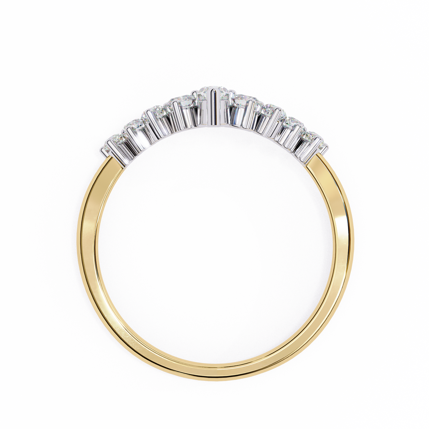 yellow gold / moissanite, yellow gold / lab grown