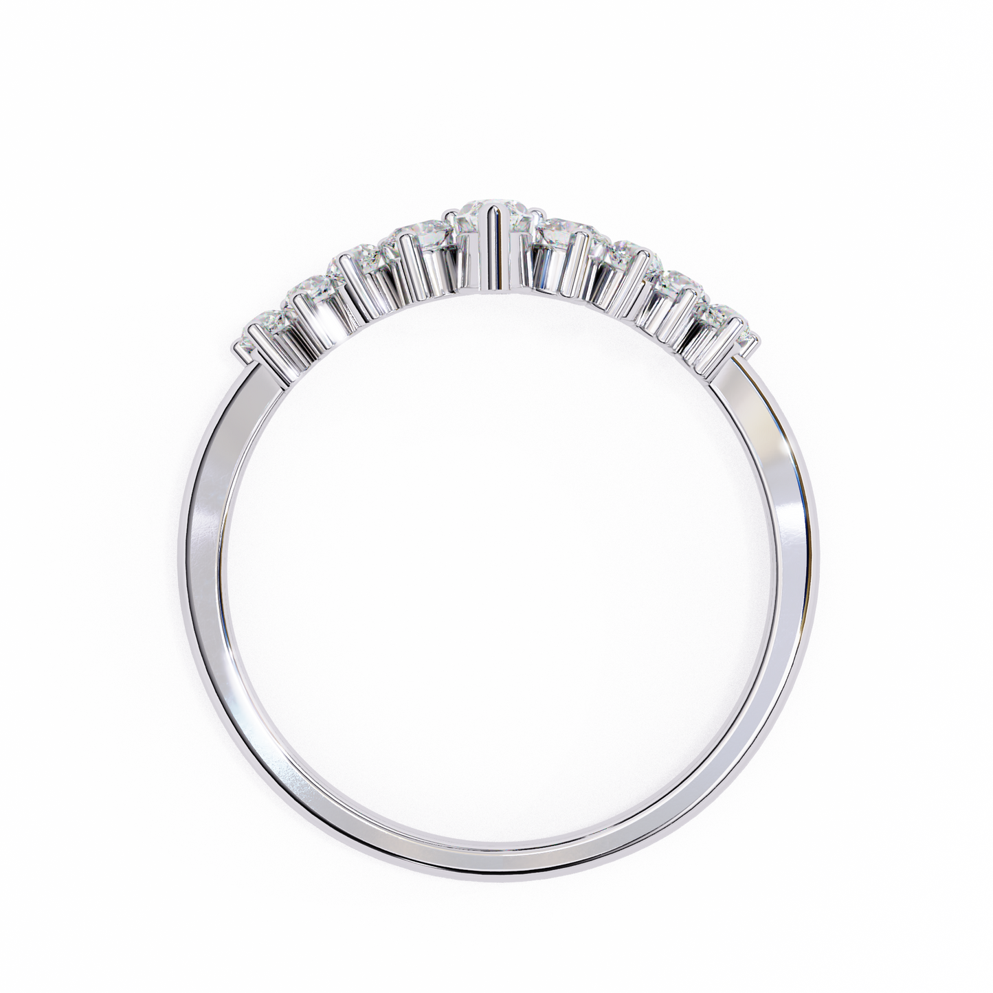 white gold / moissanite, white gold / lab grown