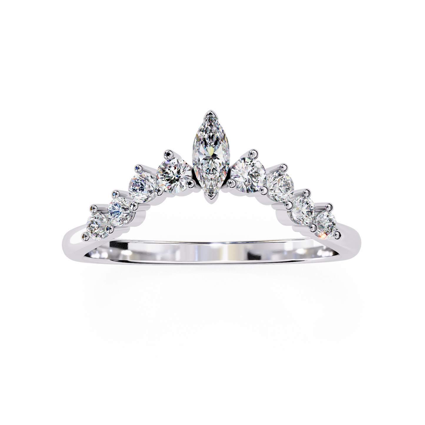 white gold / moissanite, white gold / lab grown