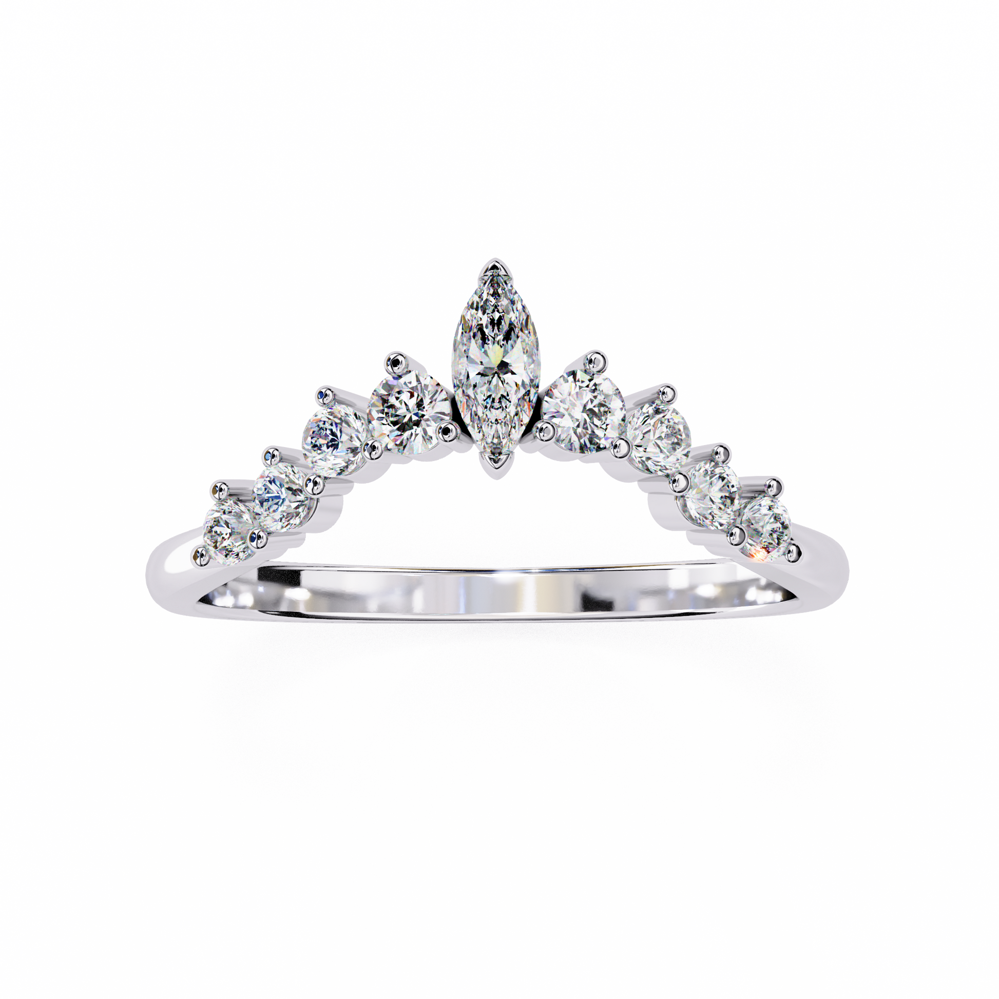 White Gold / Moissanite, White Gold / Lab Grown