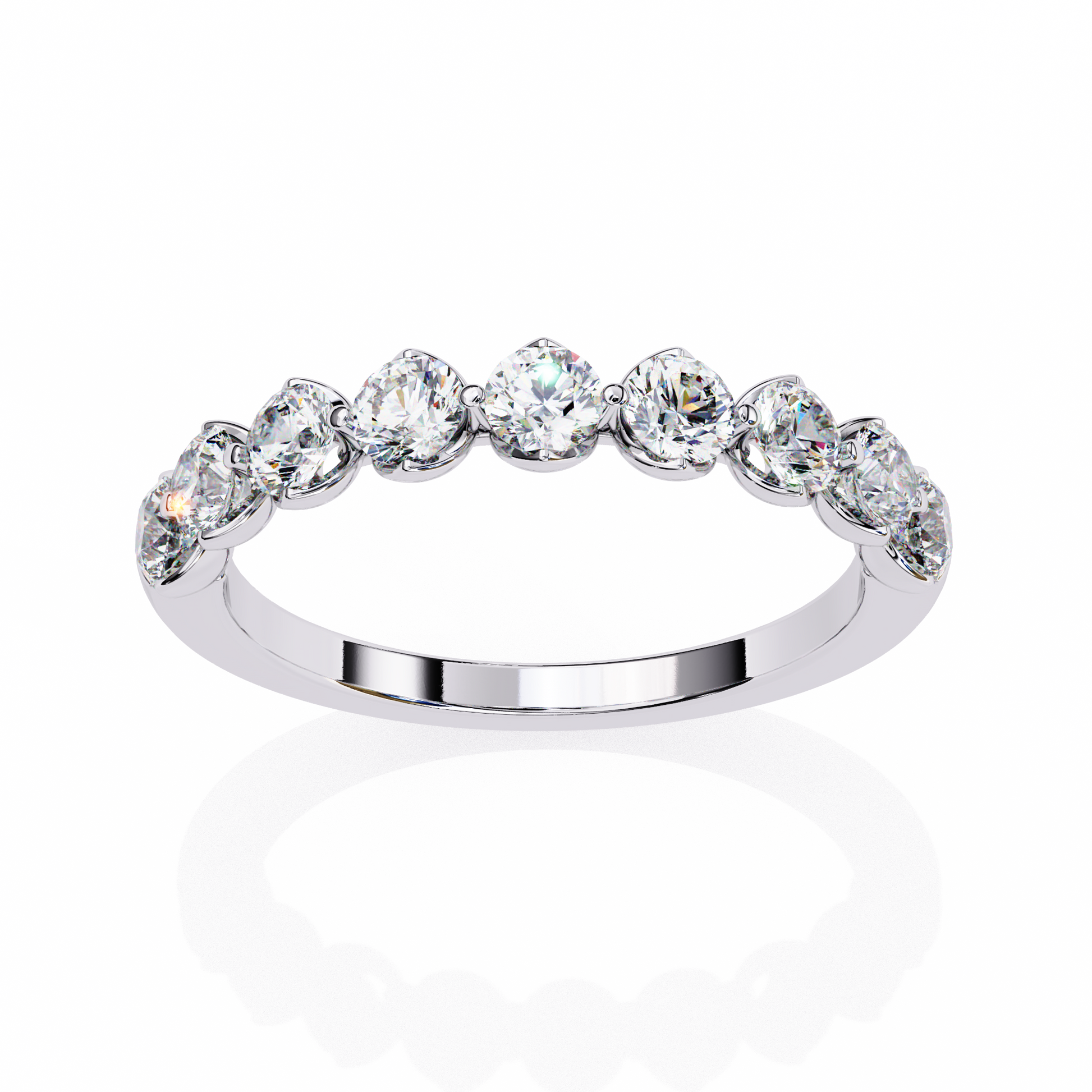 White Gold / Moissanite, White Gold / Lab Grown