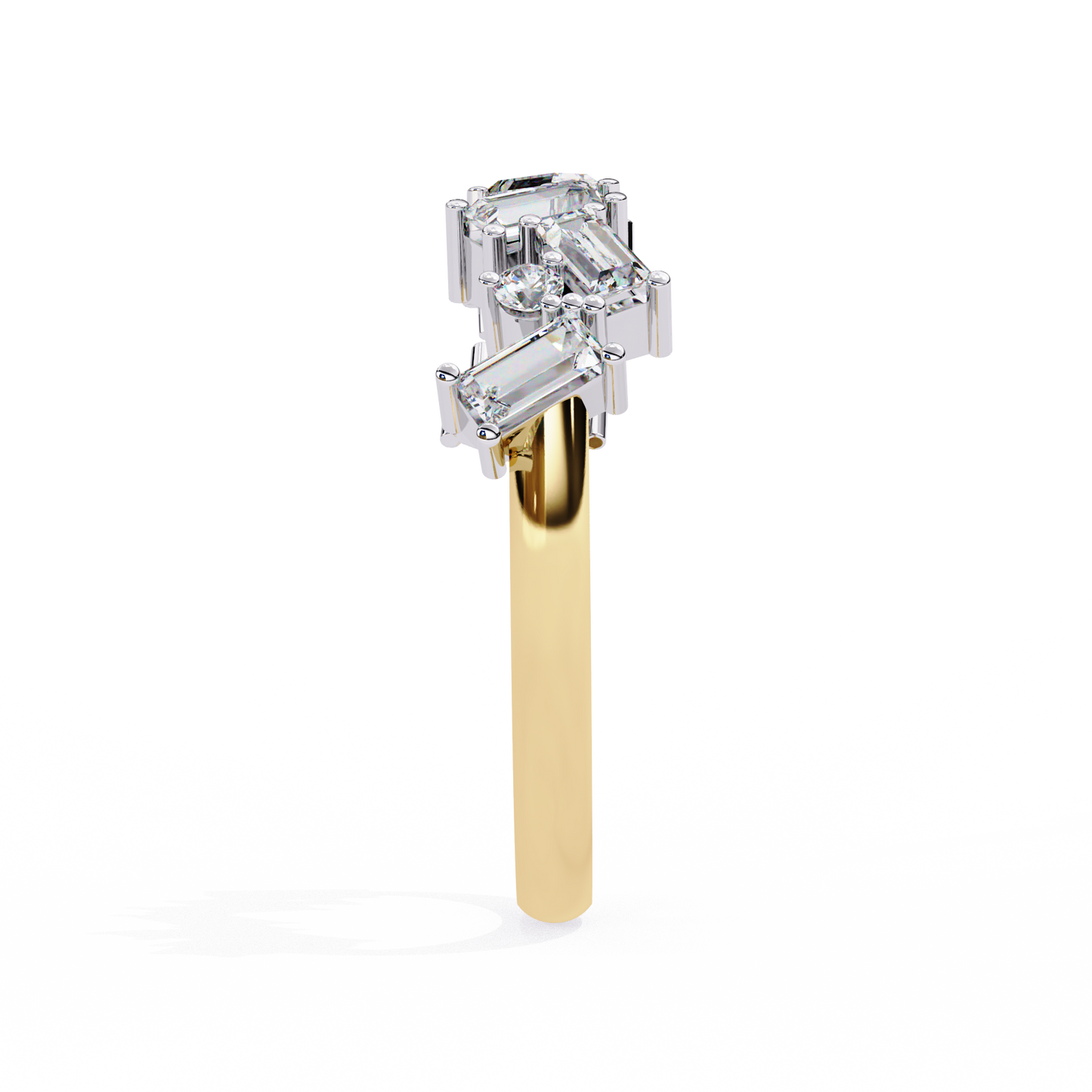 yellow gold / moissanite, yellow gold / lab grown