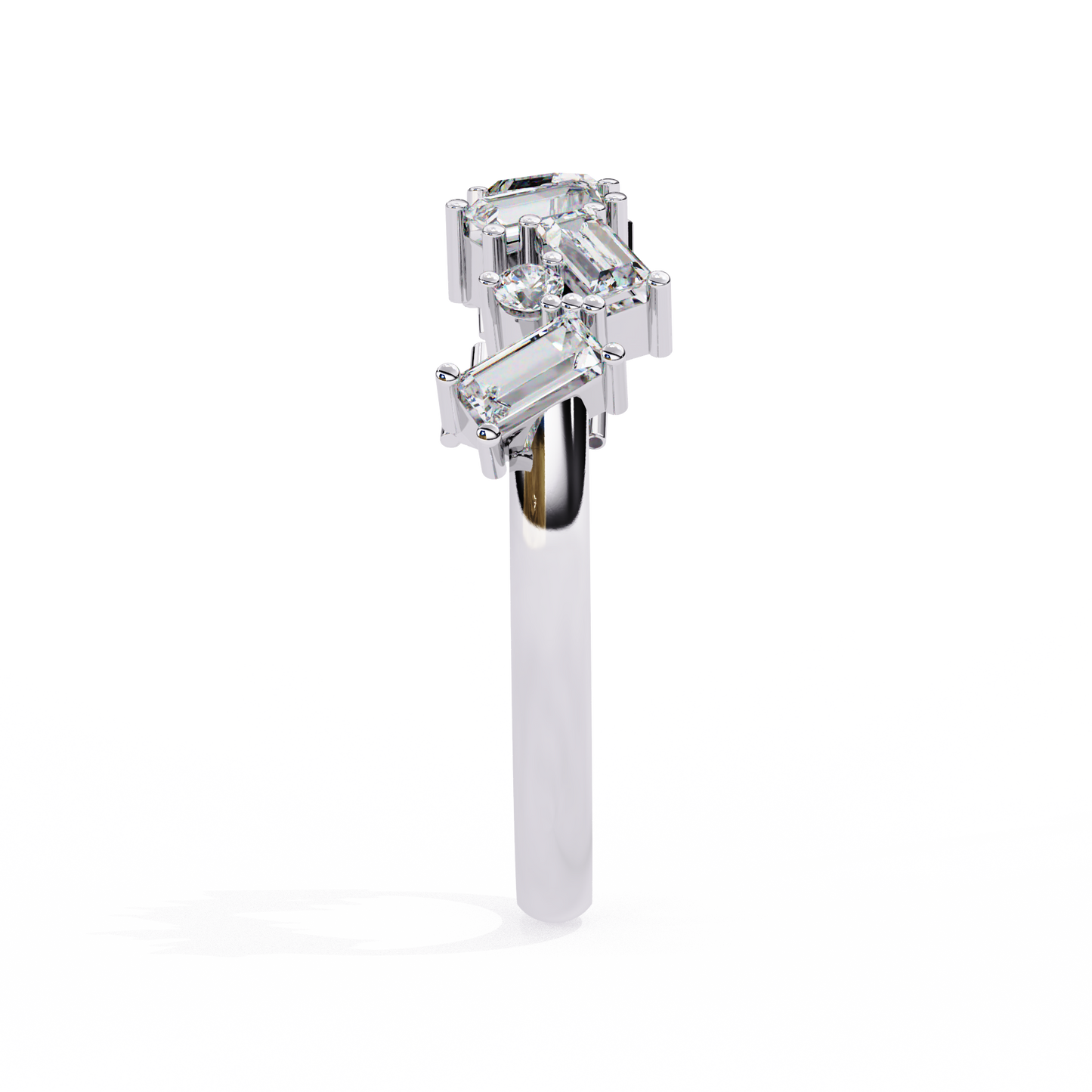 white gold / moissanite, white gold / lab grown