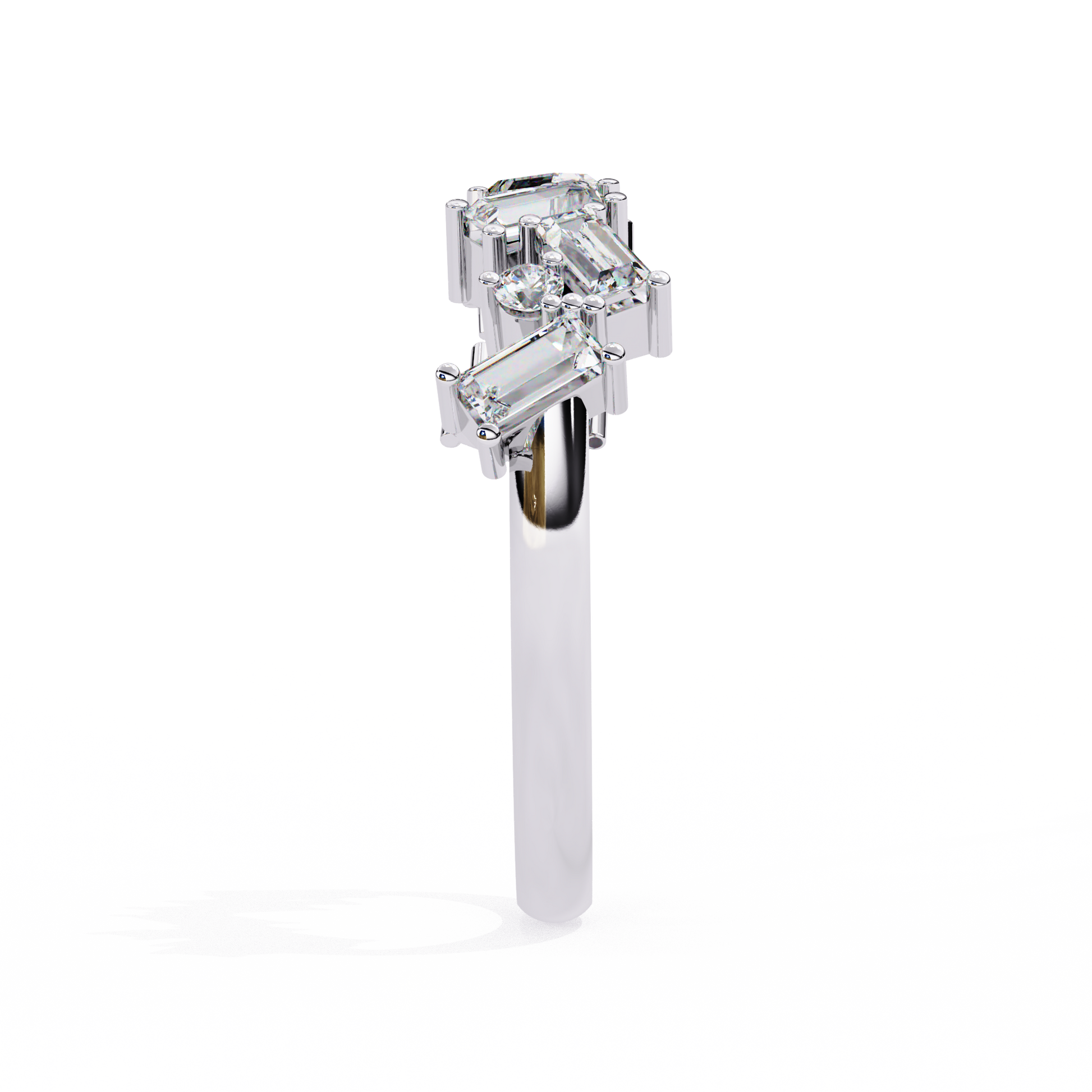 White Gold / Moissanite, White Gold / Lab Grown