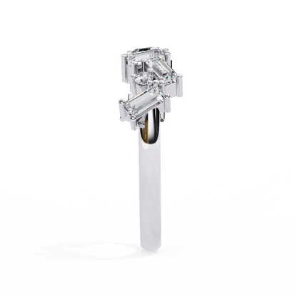 White Gold / Moissanite, White Gold / Lab Grown