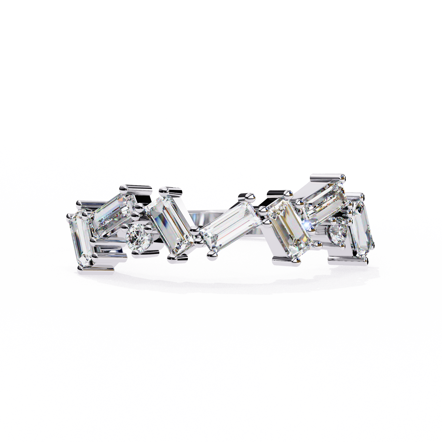 white gold / moissanite, white gold / lab grown