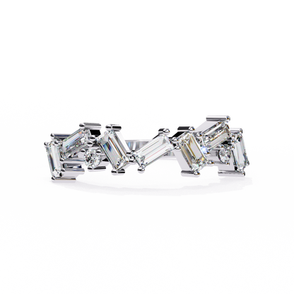White Gold / Moissanite, White Gold / Lab Grown