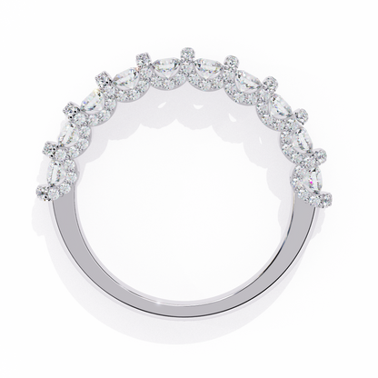White Gold / Moissanite, White Gold / Lab Grown