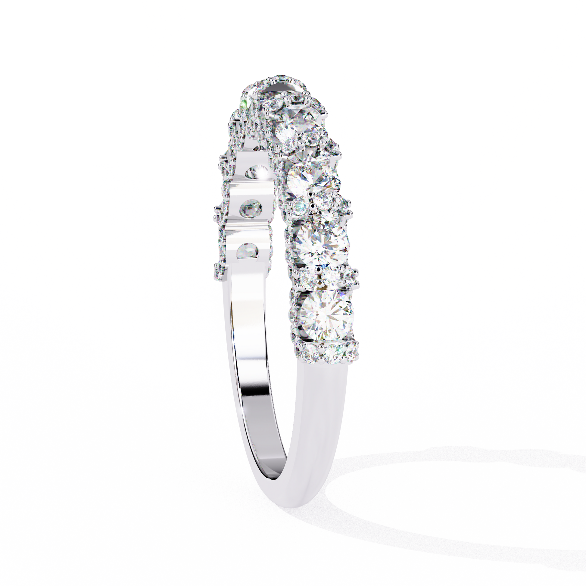 White Gold / Moissanite, White Gold / Lab Grown