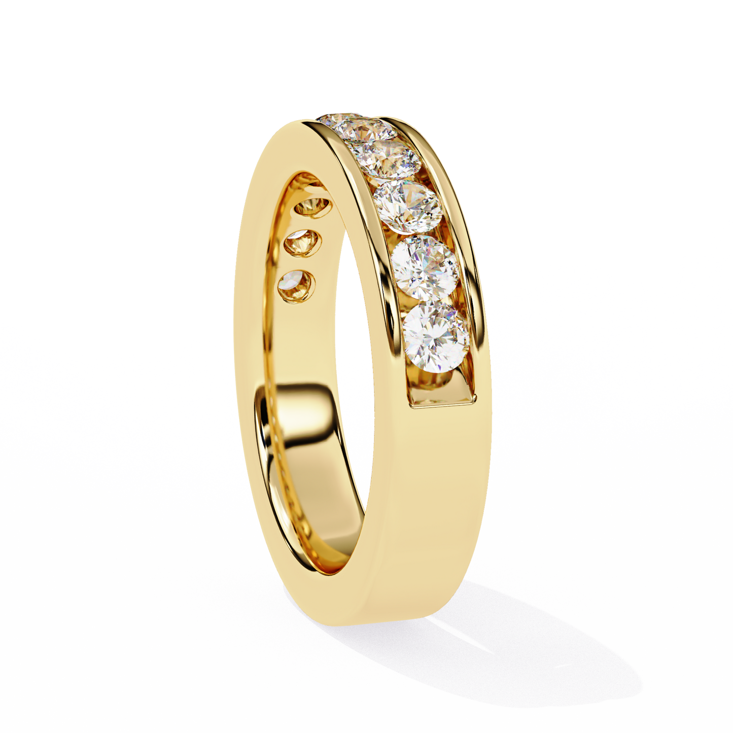 yellow gold / moissanite, yellow gold / lab grown