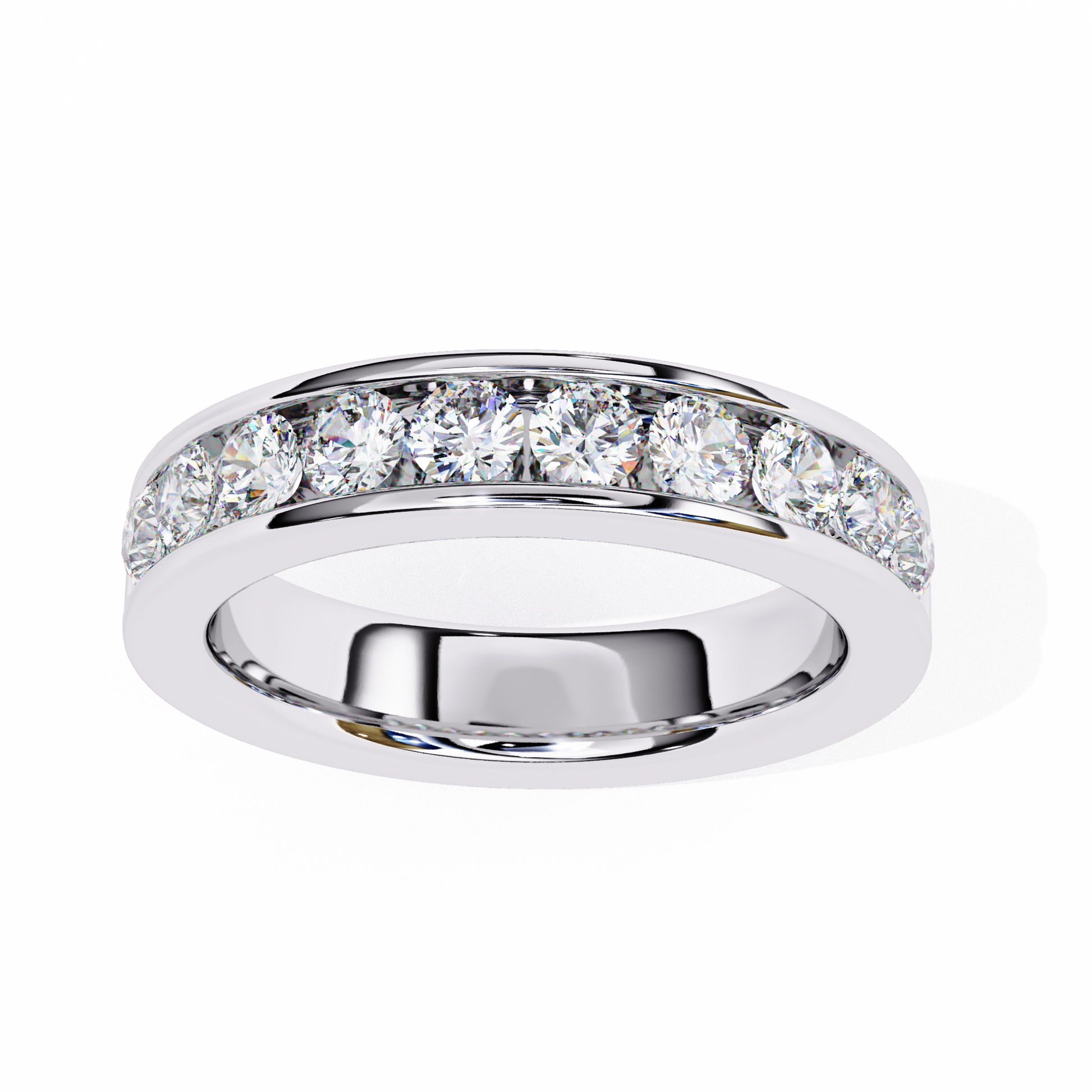 White Gold / Moissanite, White Gold / Lab Grown