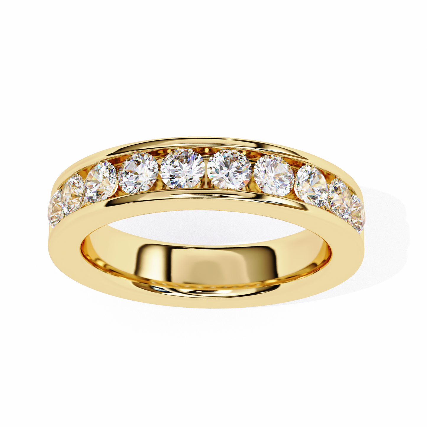 yellow gold / moissanite, yellow gold / lab grown