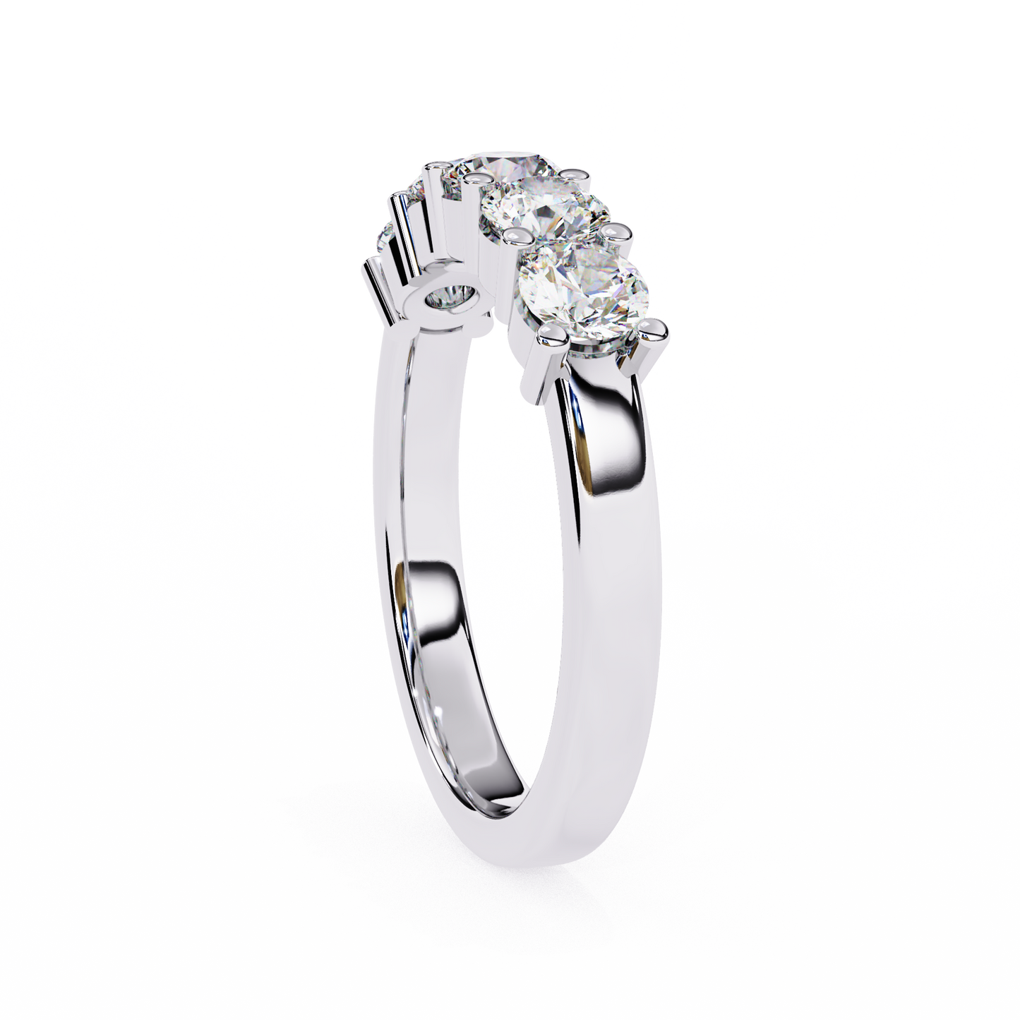 white gold / moissanite, white gold / lab grown