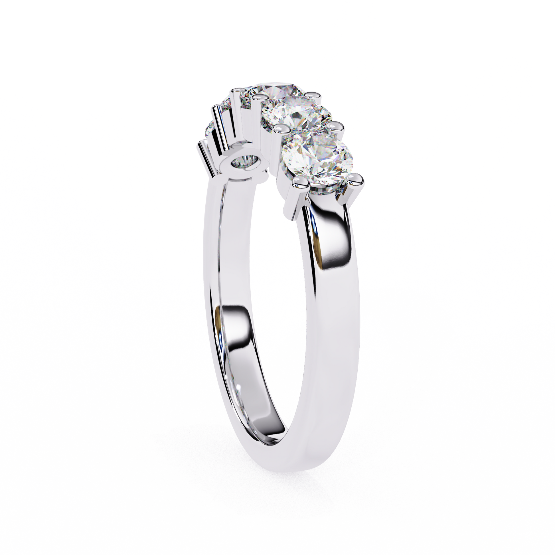 White Gold / Moissanite, White Gold / Lab Grown