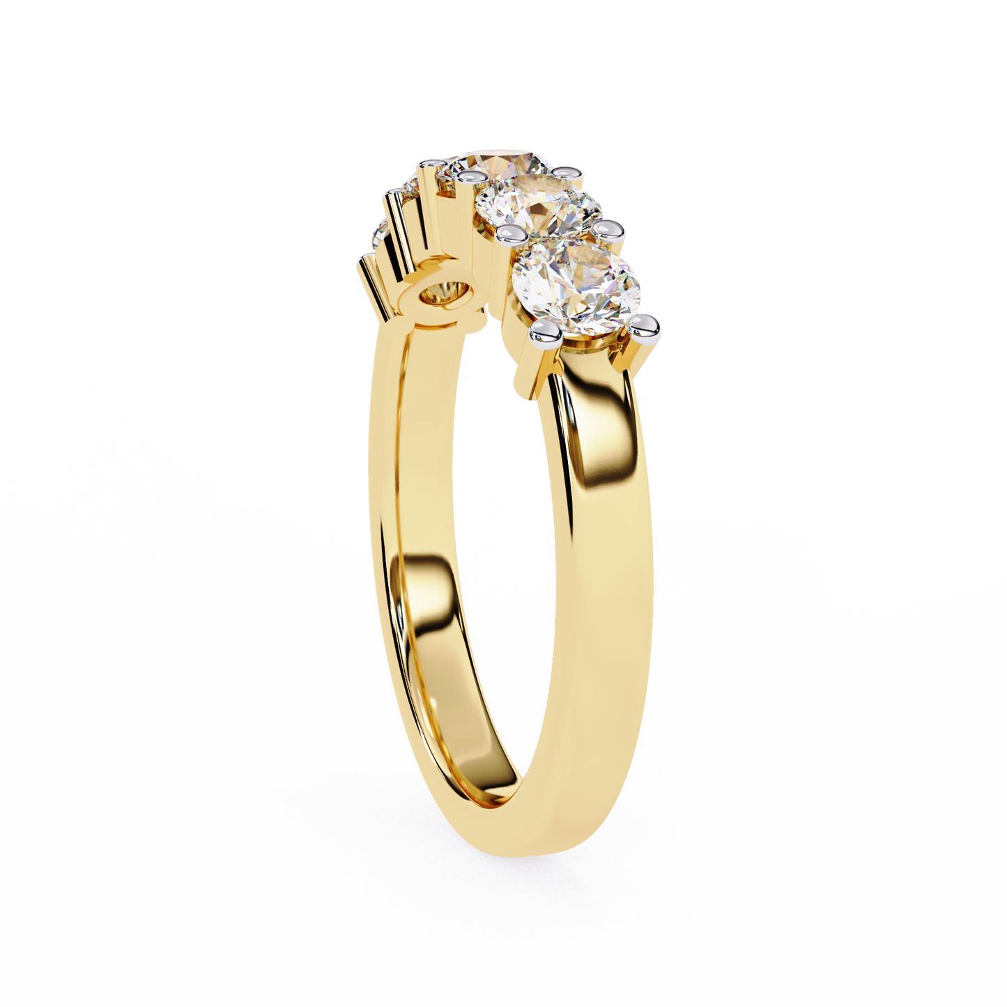 yellow gold / moissanite, yellow gold / lab grown