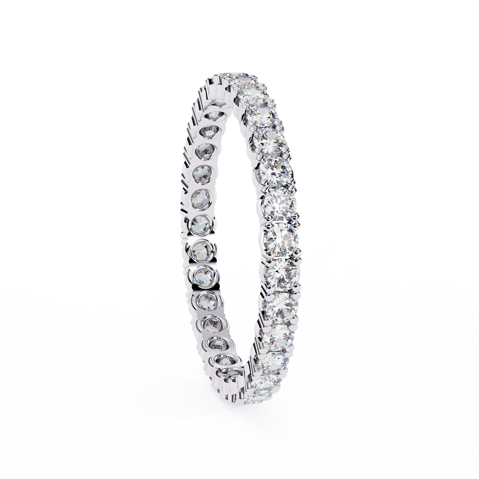 White Gold / Moissanite, White Gold / Lab Grown