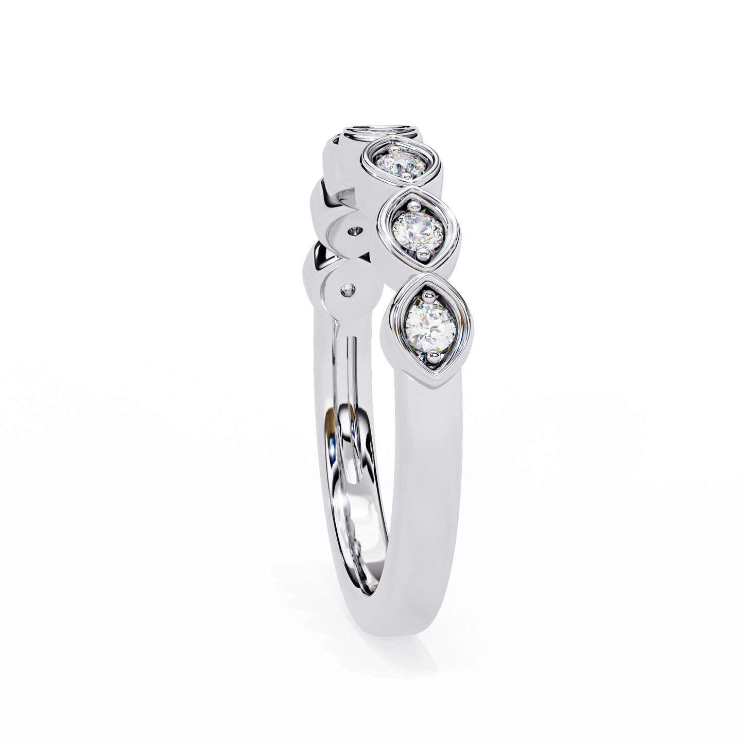 white gold / moissanite, white gold / lab grown