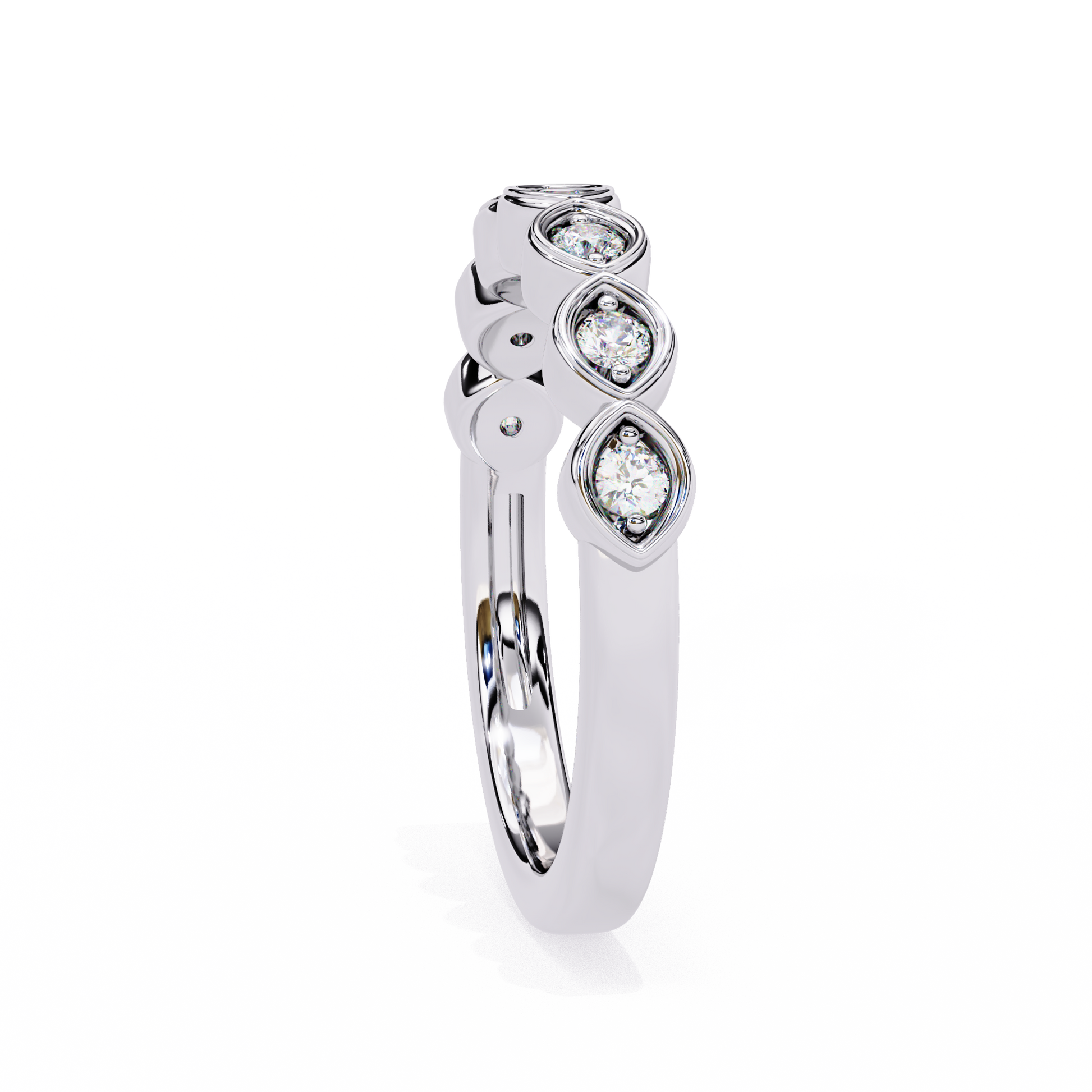 White Gold / Moissanite, White Gold / Lab Grown