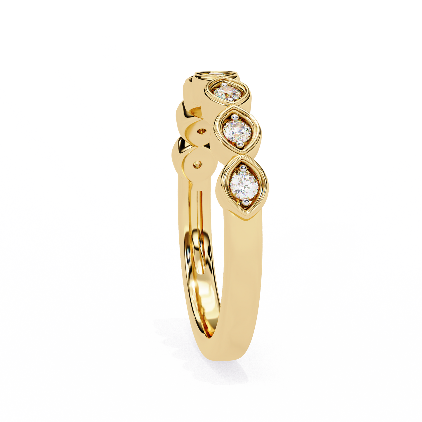 yellow gold / moissanite, yellow gold / lab grown