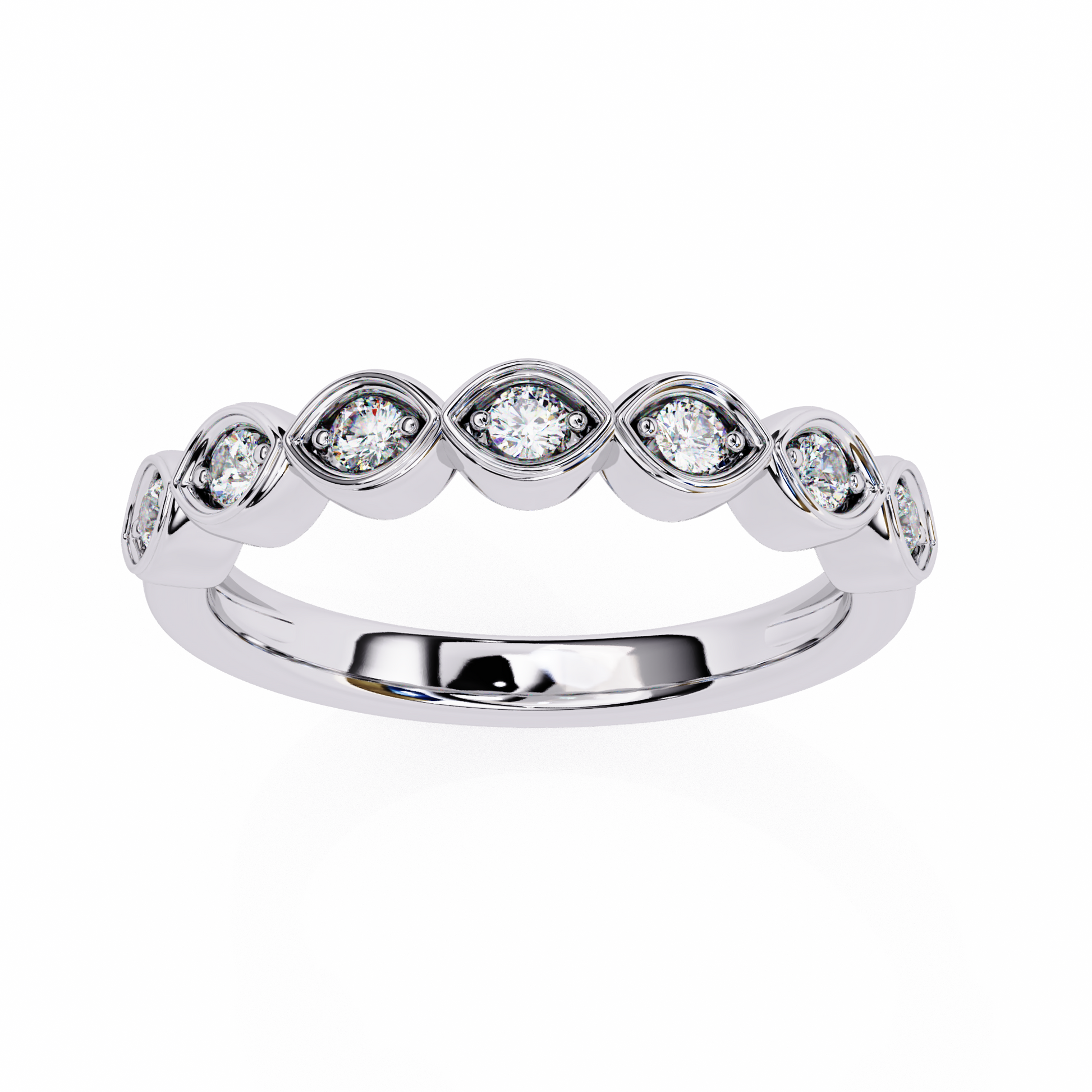 White Gold / Moissanite, White Gold / Lab Grown