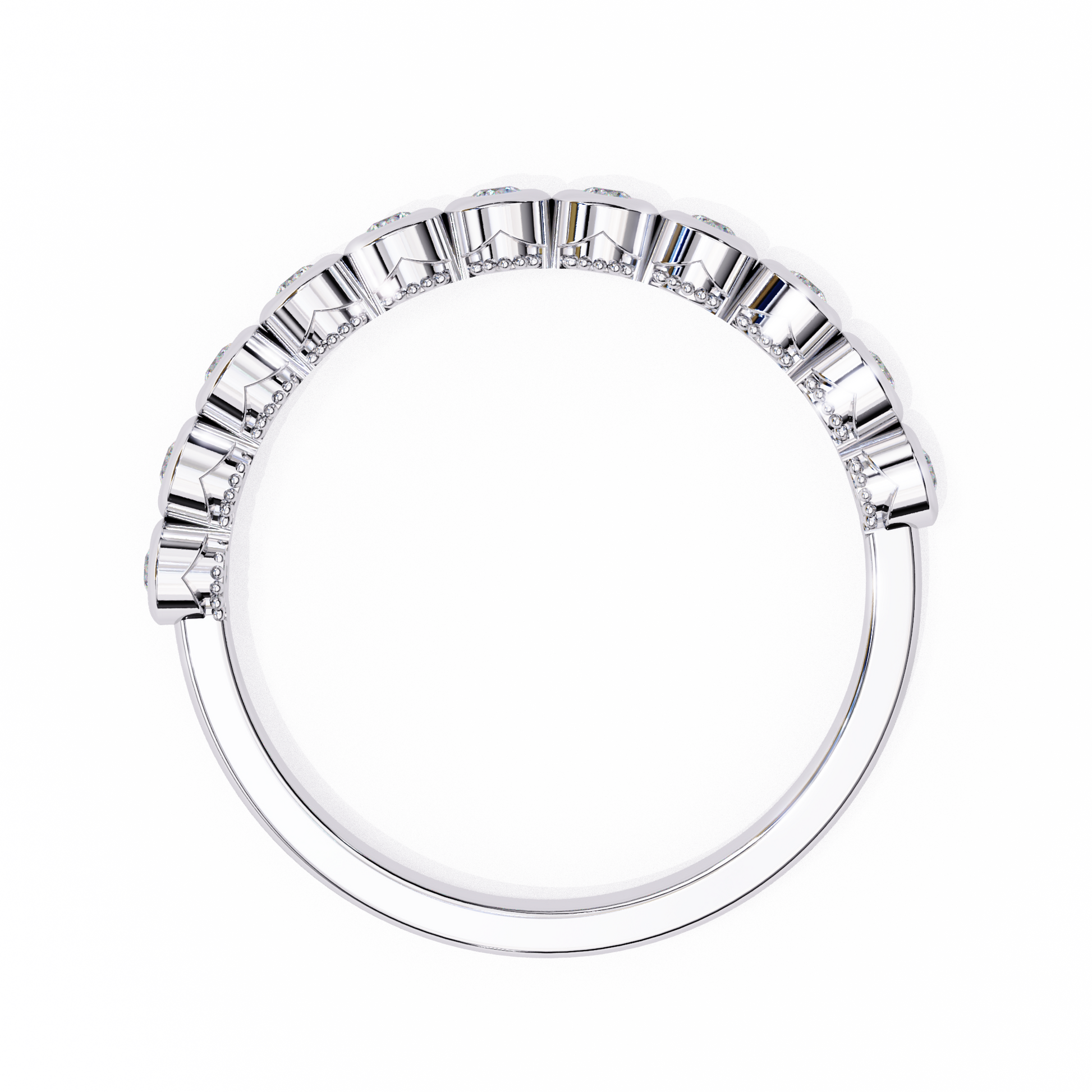 White Gold / Moissanite, White Gold / Lab Grown