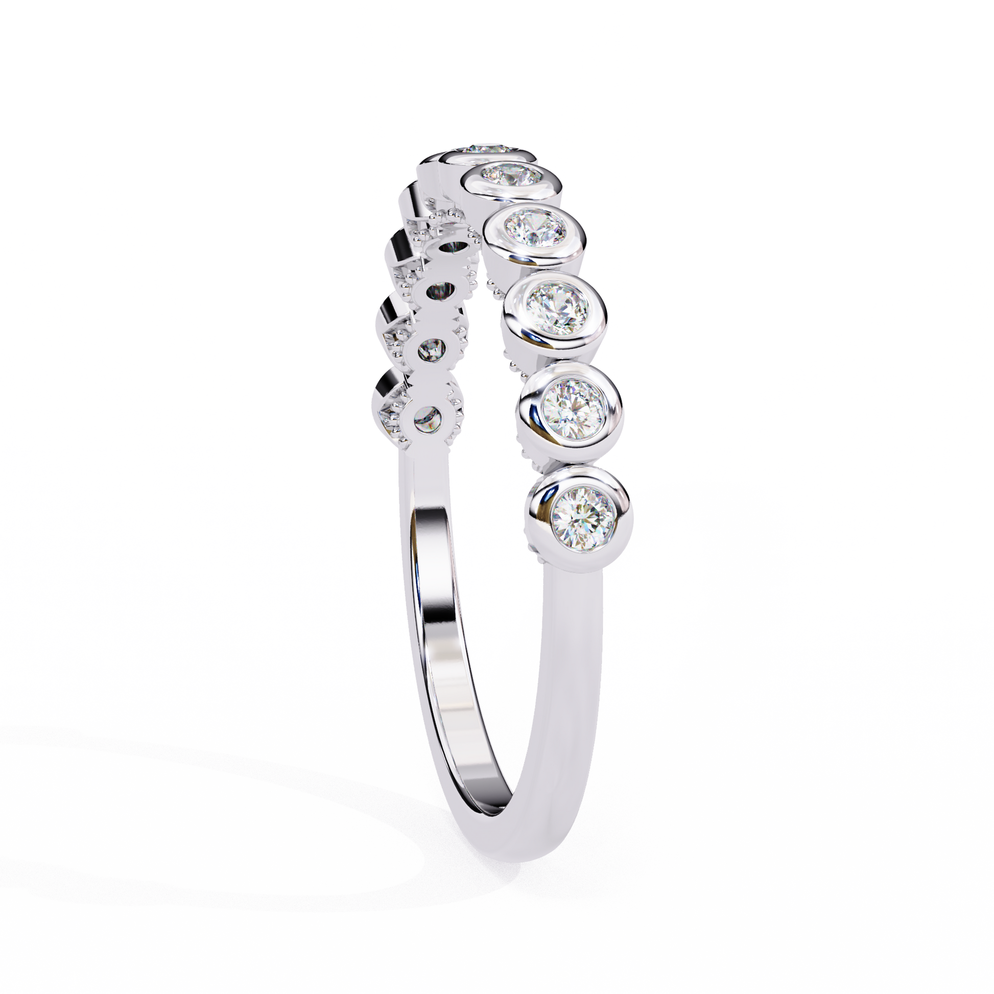 White Gold / Moissanite, White Gold / Lab Grown