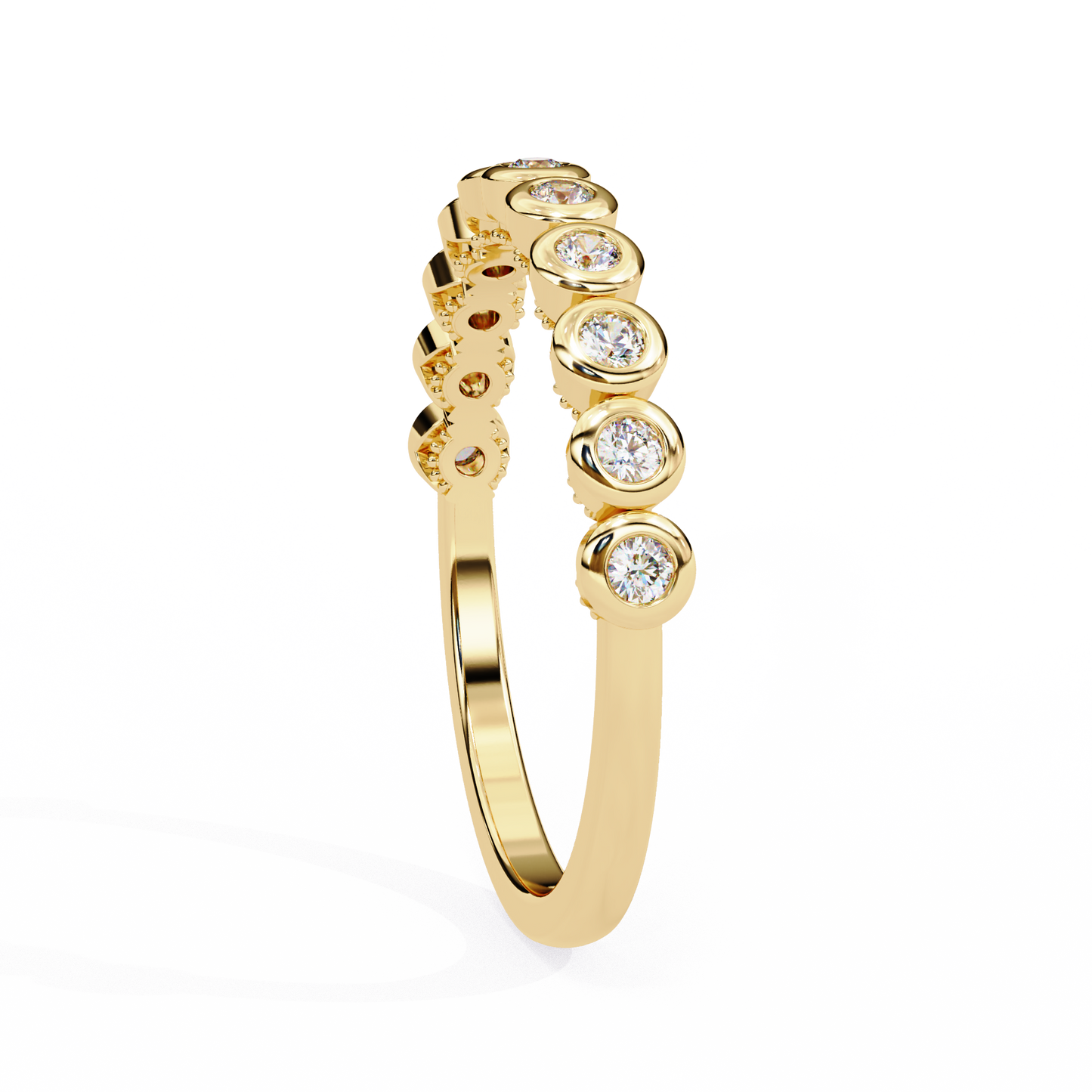 yellow gold / moissanite, yellow gold / lab grown