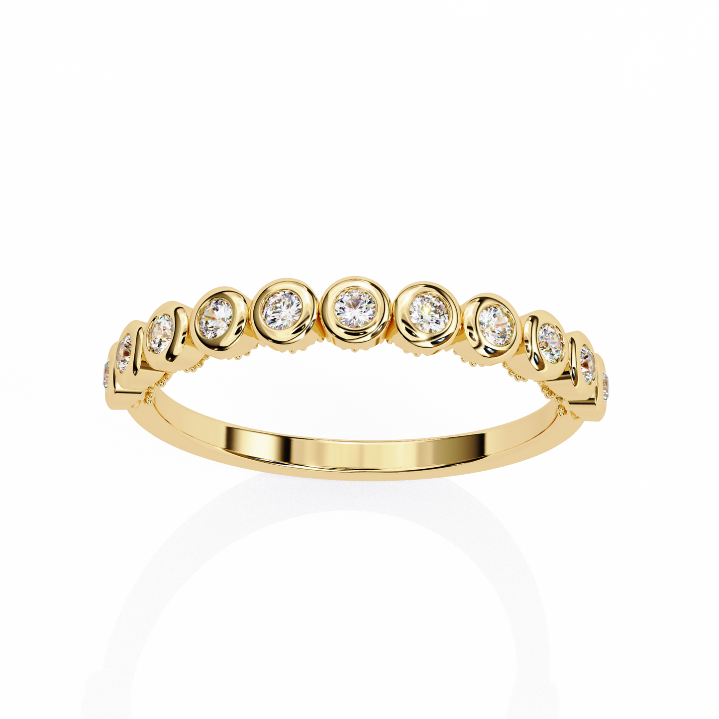 yellow gold / moissanite, yellow gold / lab grown