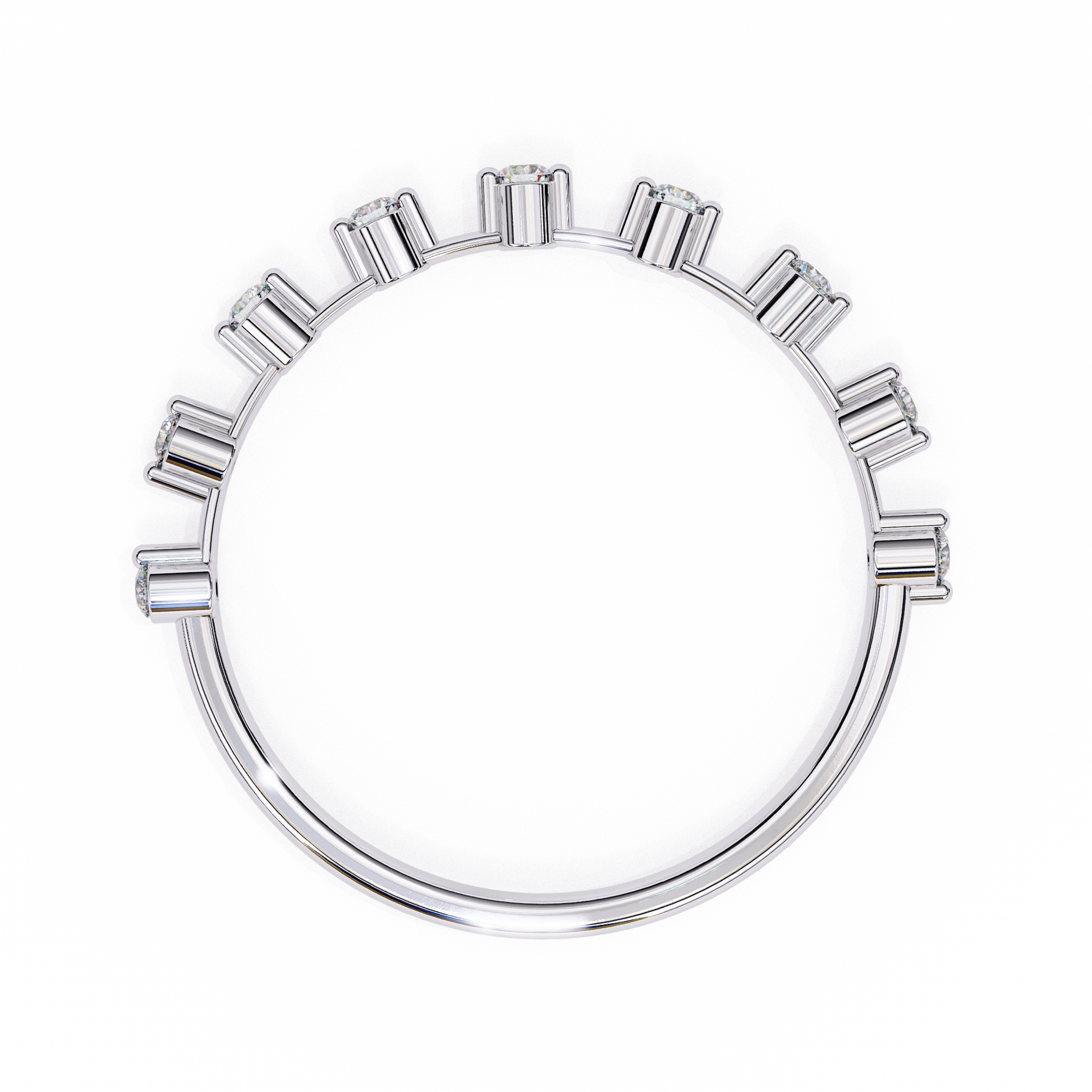 White Gold / Moissanite, White Gold / Lab Grown