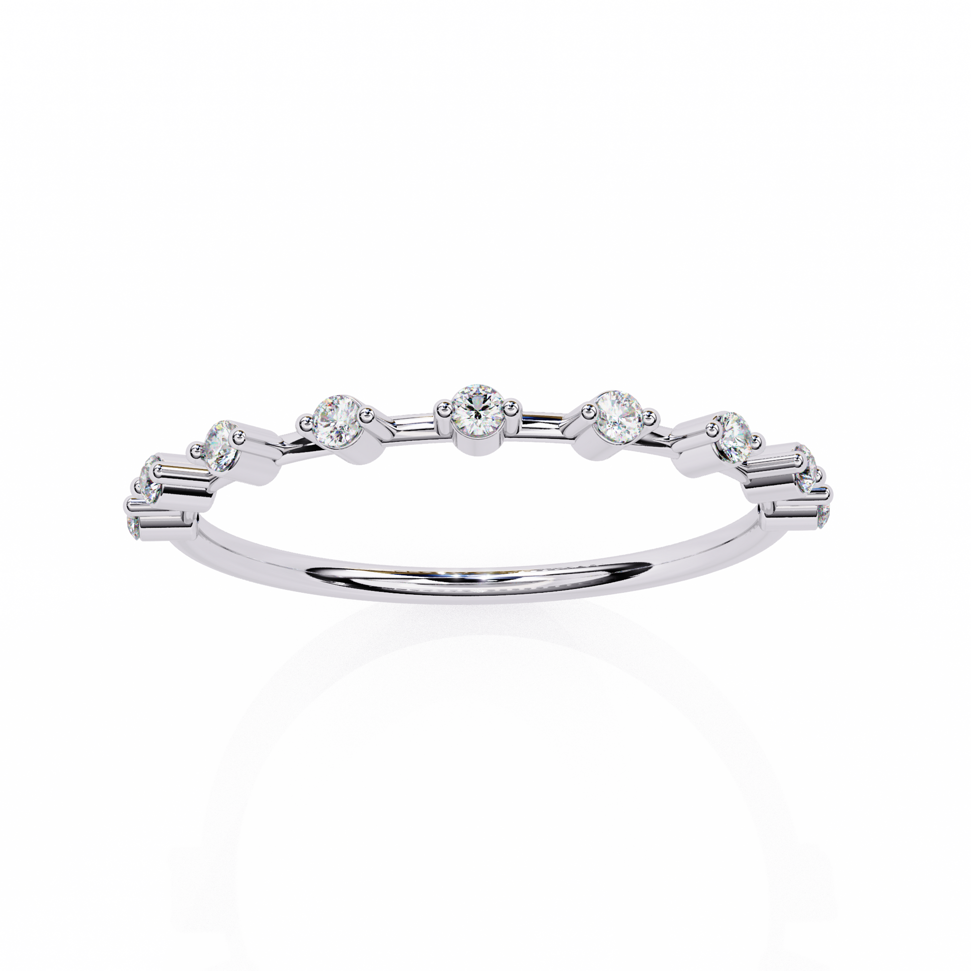 White Gold / Moissanite, White Gold / Lab Grown