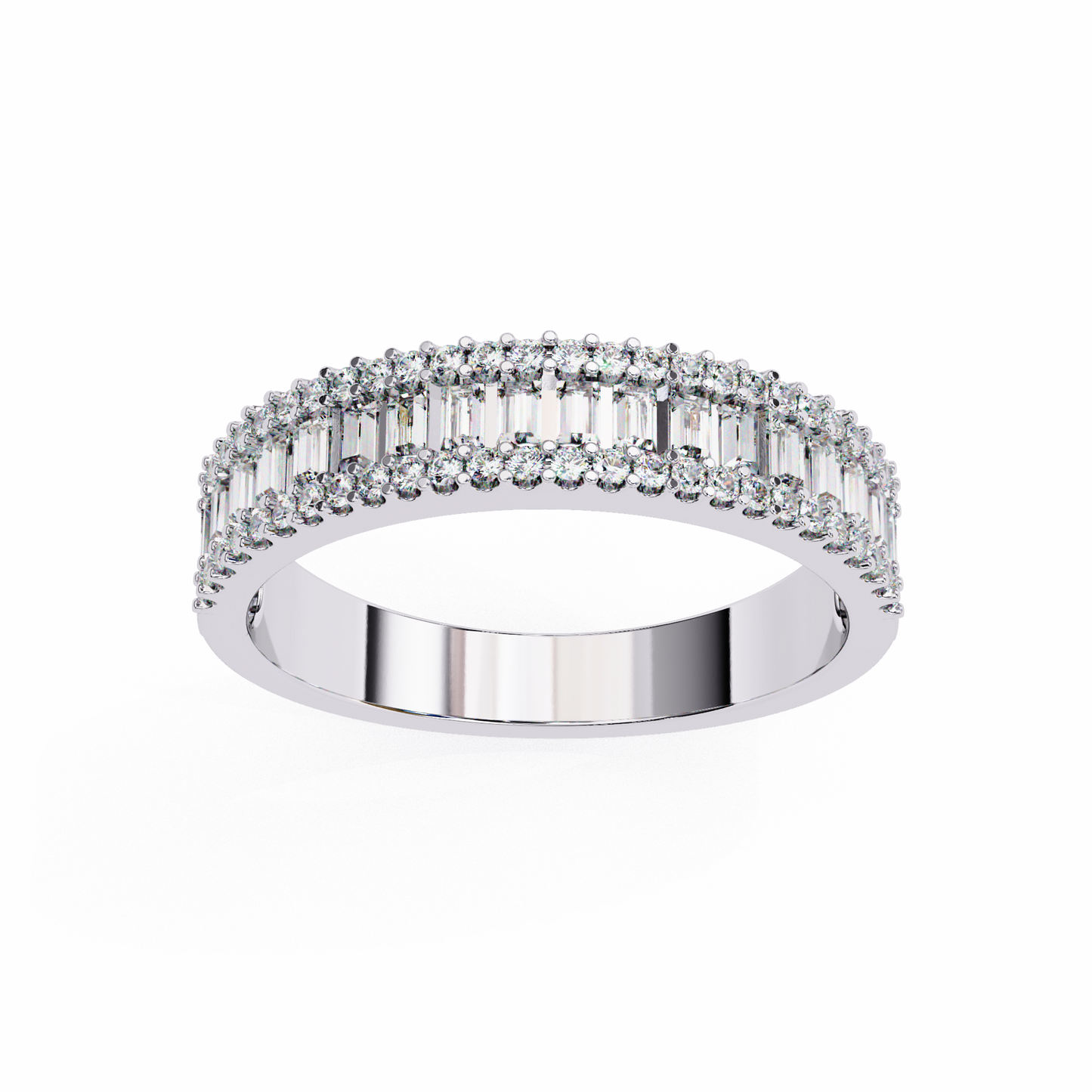 white gold / moissanite, white gold / lab grown