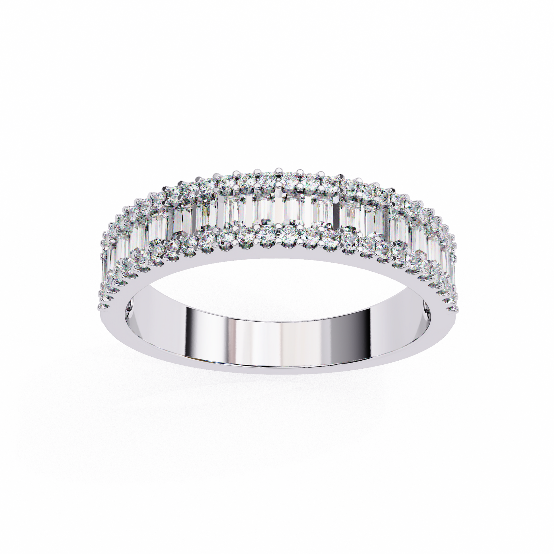 White Gold / Moissanite, White Gold / Lab Grown