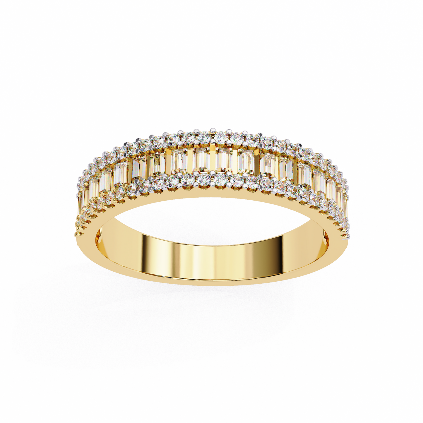 yellow gold / moissanite, yellow gold / lab grown