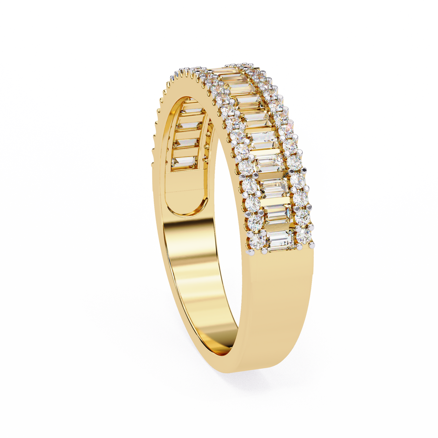 yellow gold / moissanite, yellow gold / lab grown