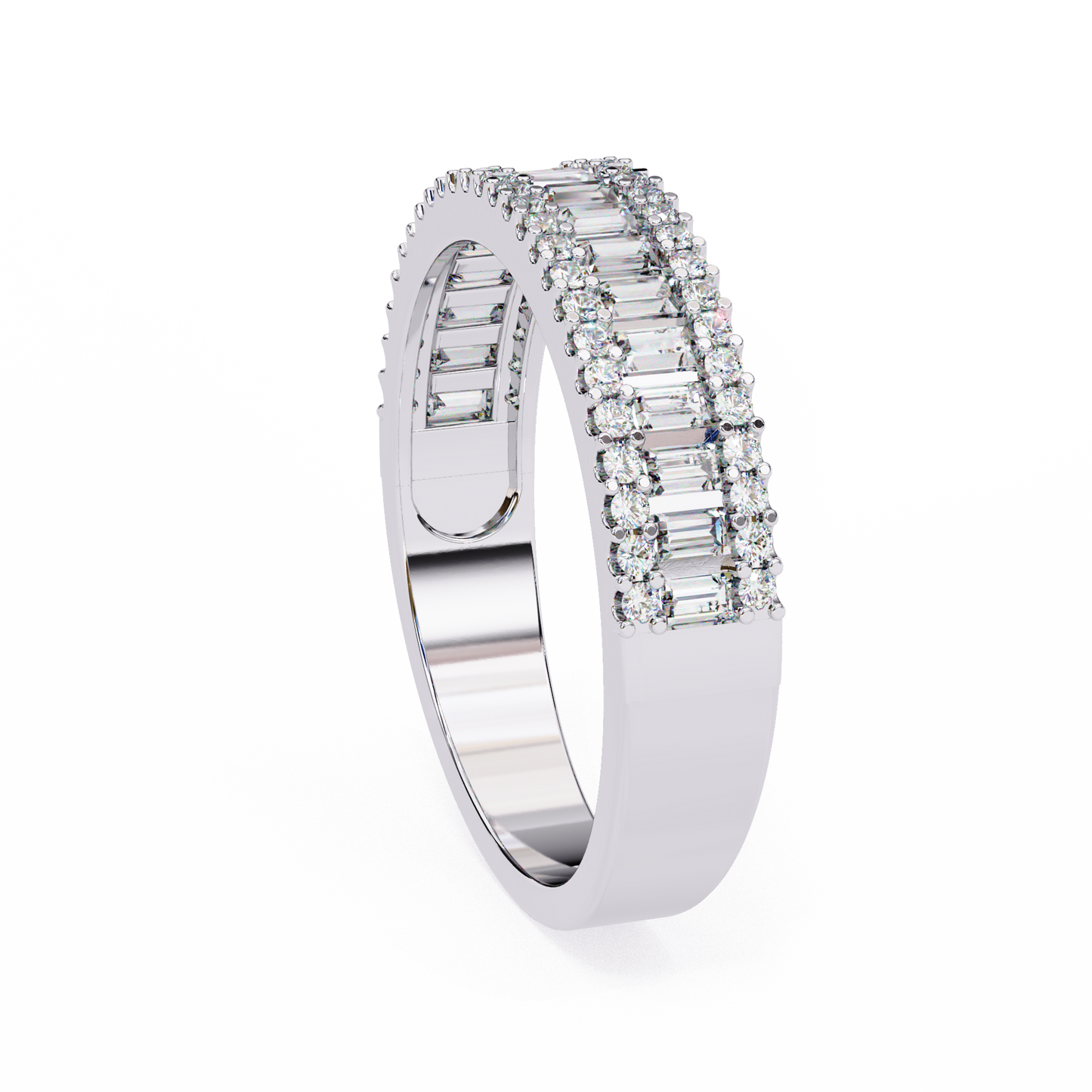 white gold / moissanite, white gold / lab grown